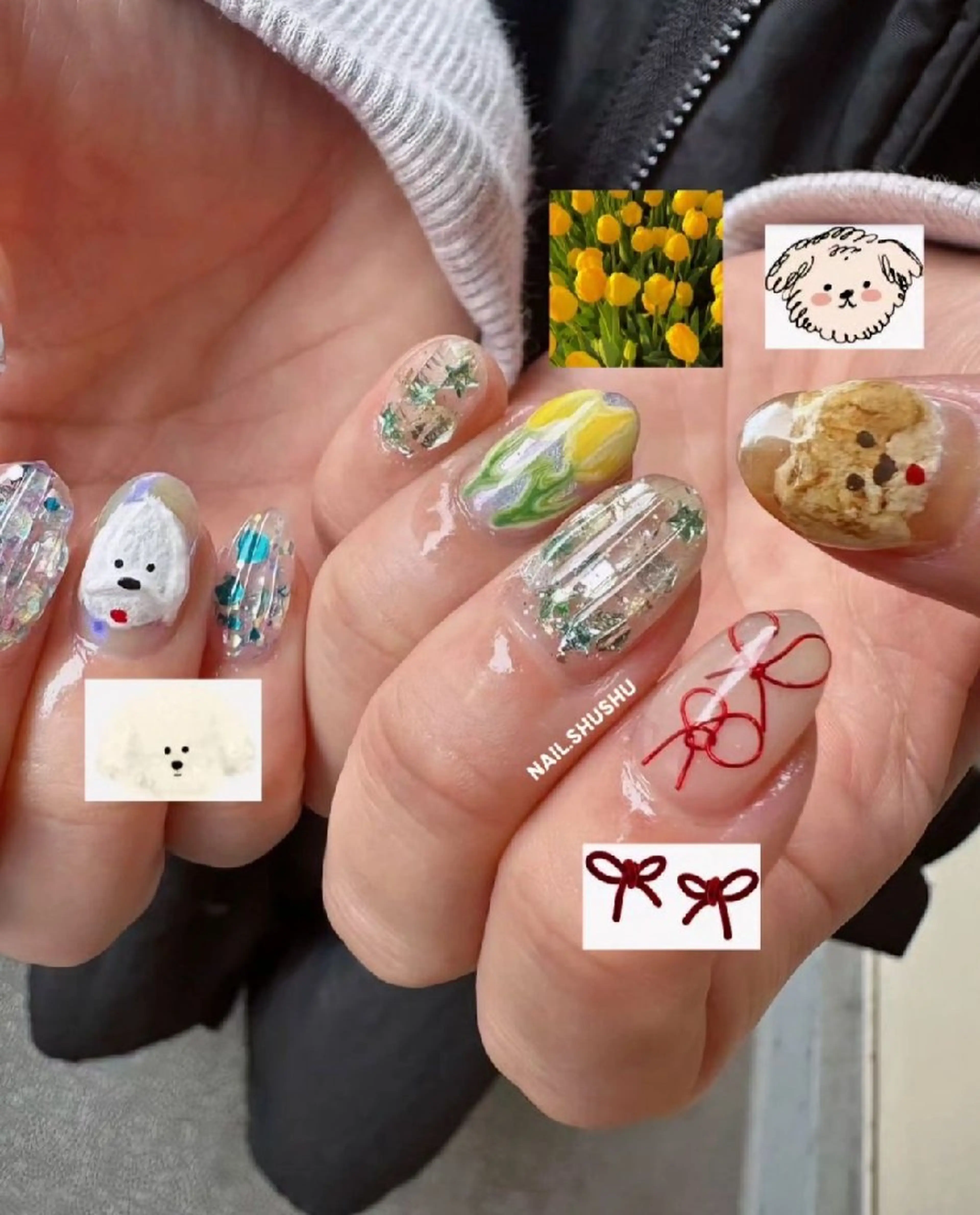 ネイル ハンドネイル 3dパーツ/流行り 👧shushu❤️のネイルデザイン