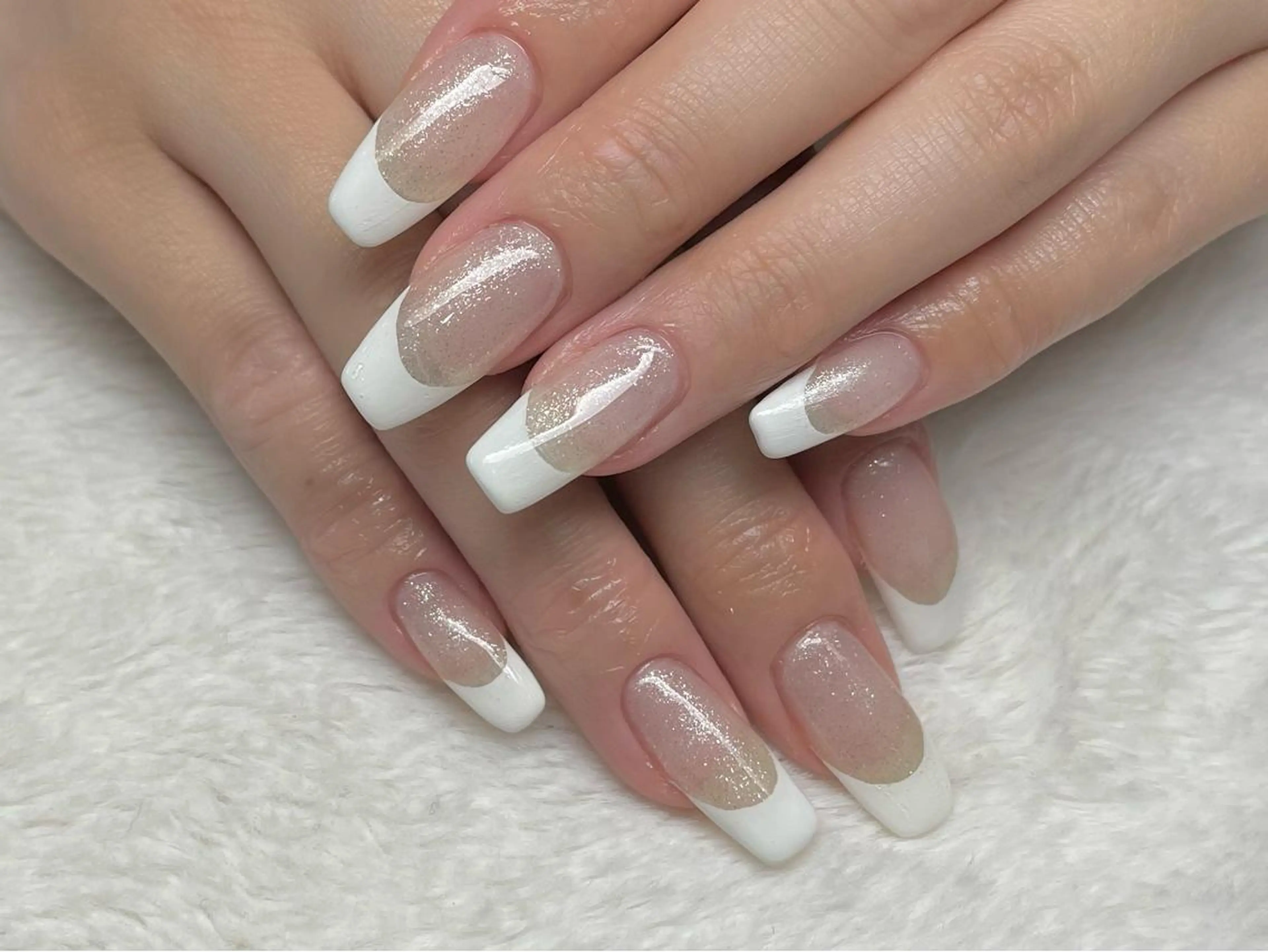 ネイル フレンチネイル ラメ(グリッター) riri nail所属・riri-nail Rie Endoのネイルデザイン