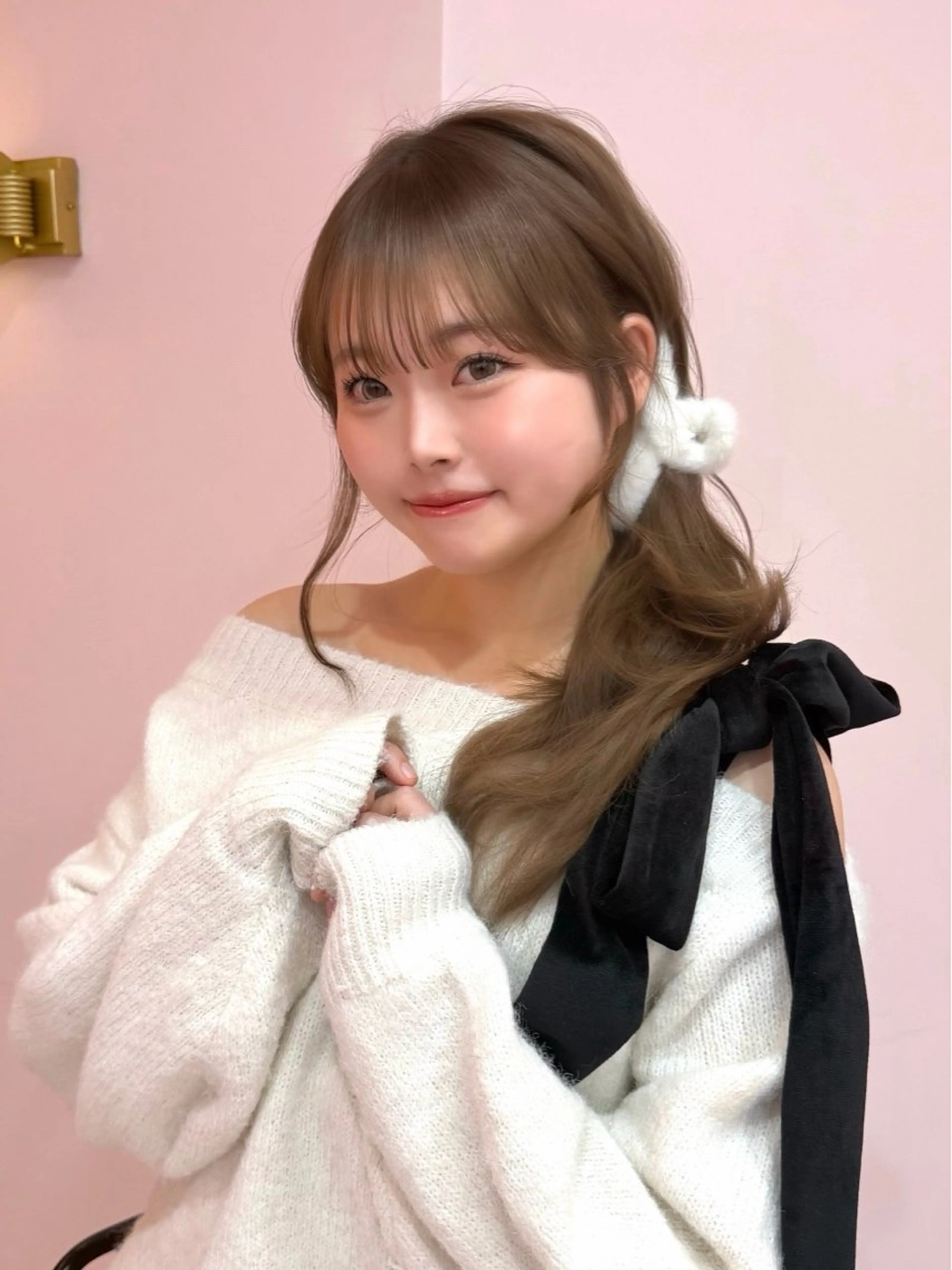 セミロング カラー ベージュカラー ブリーチ ブラウンカラー チョコレートブラウン 透明感カラー ヘアカラー 渋谷/韓国ヘア/ 顔まわり♡Ayakaのヘアスタイル