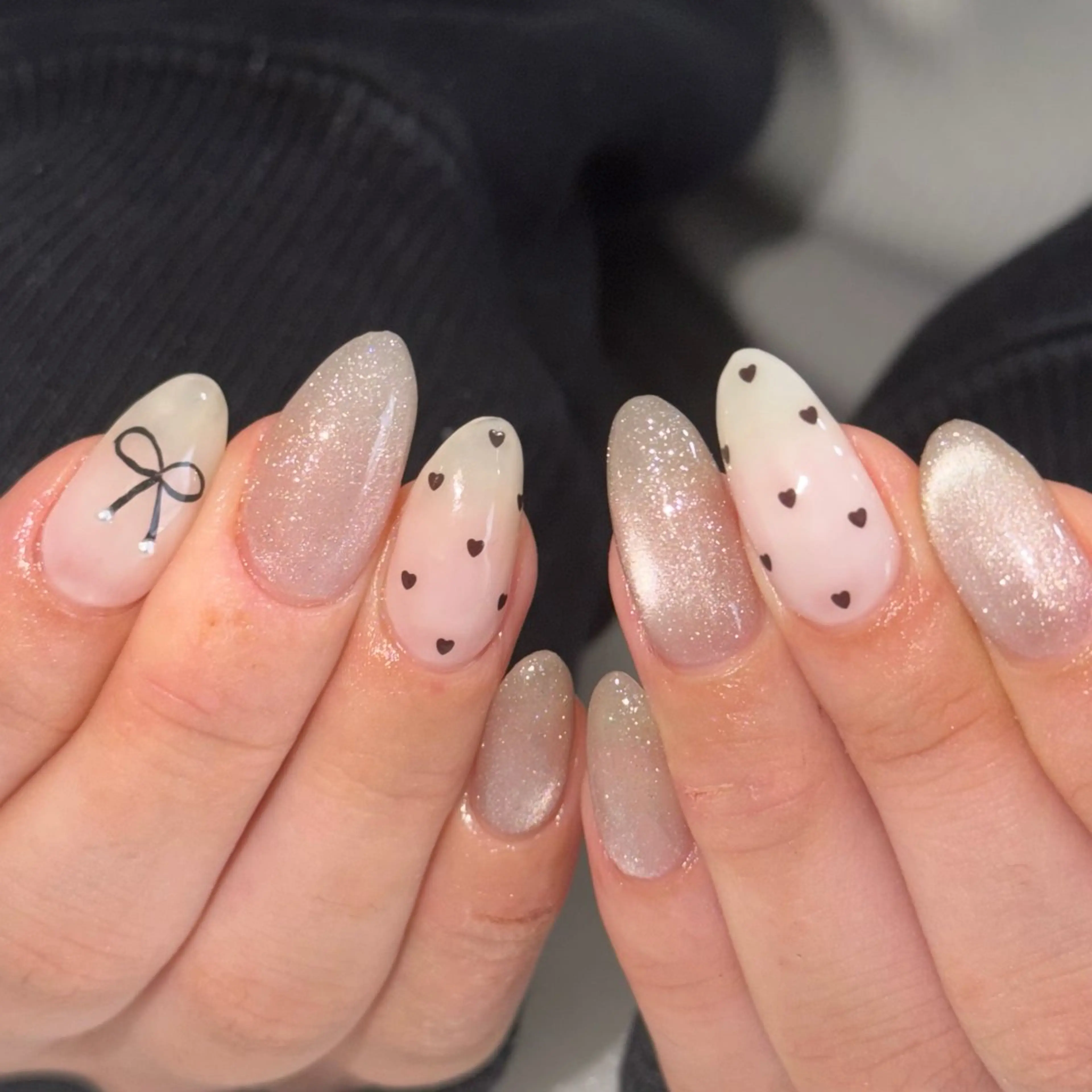 ネイル ドット ハート ハンドネイル elfia nailstudio所属・tamaki araiのネイルデザイン