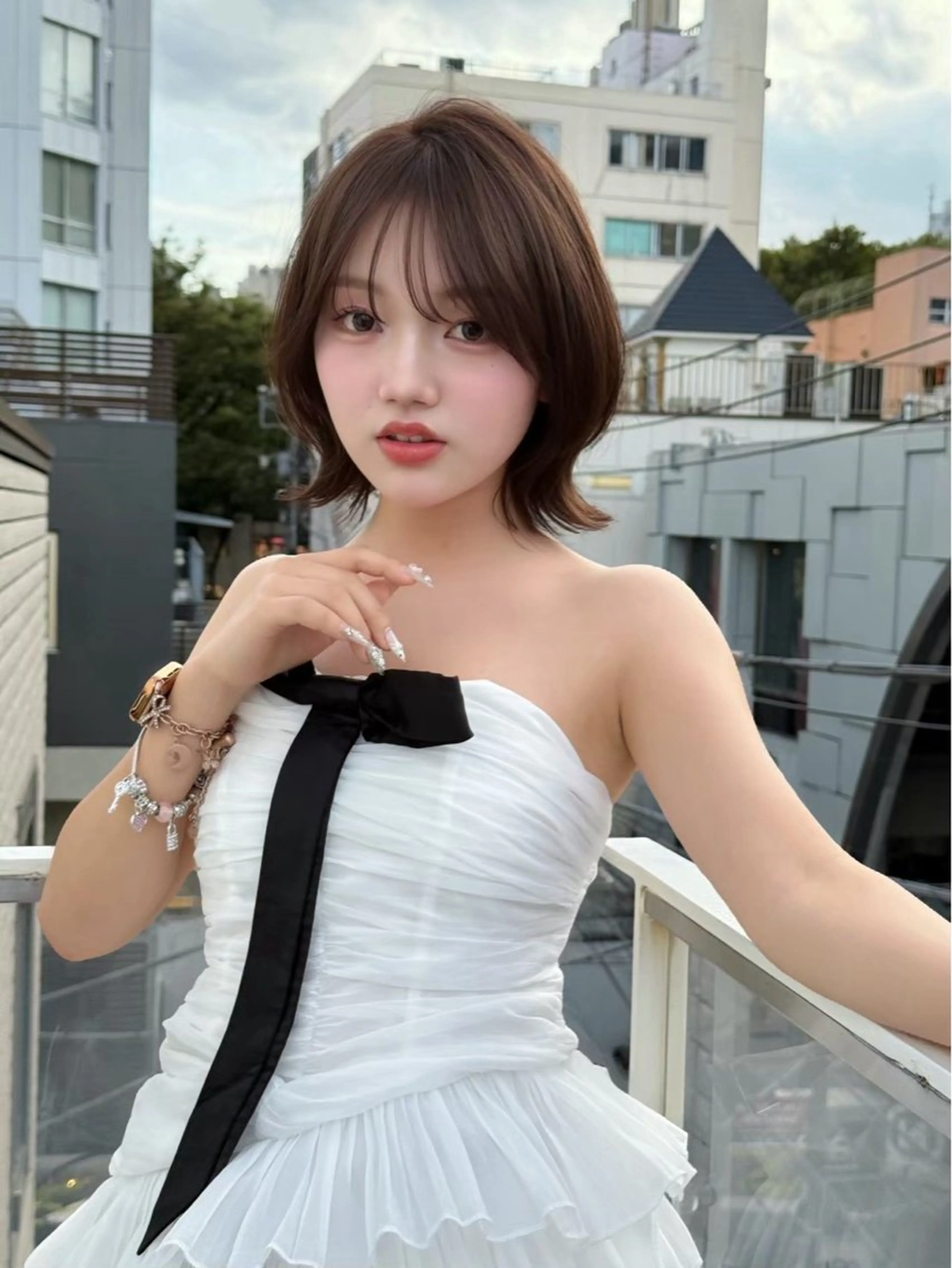 ショート 切りっぱなしボブ ボブ くびれヘア 外ハネヘア カット ヘアカラー トリートメント ボブ/ショート/艶髪 カラー/TOSHIのヘアスタイル