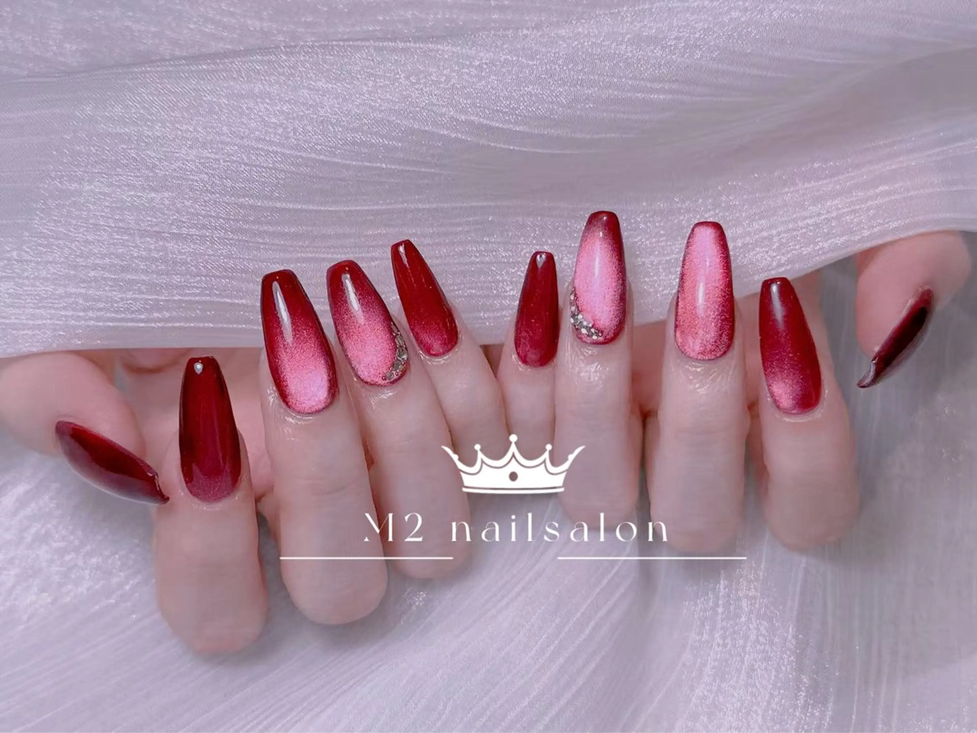 ネイル ストーンネイル ハンドネイル 長さだし専門店 M2 rikaのネイルデザイン