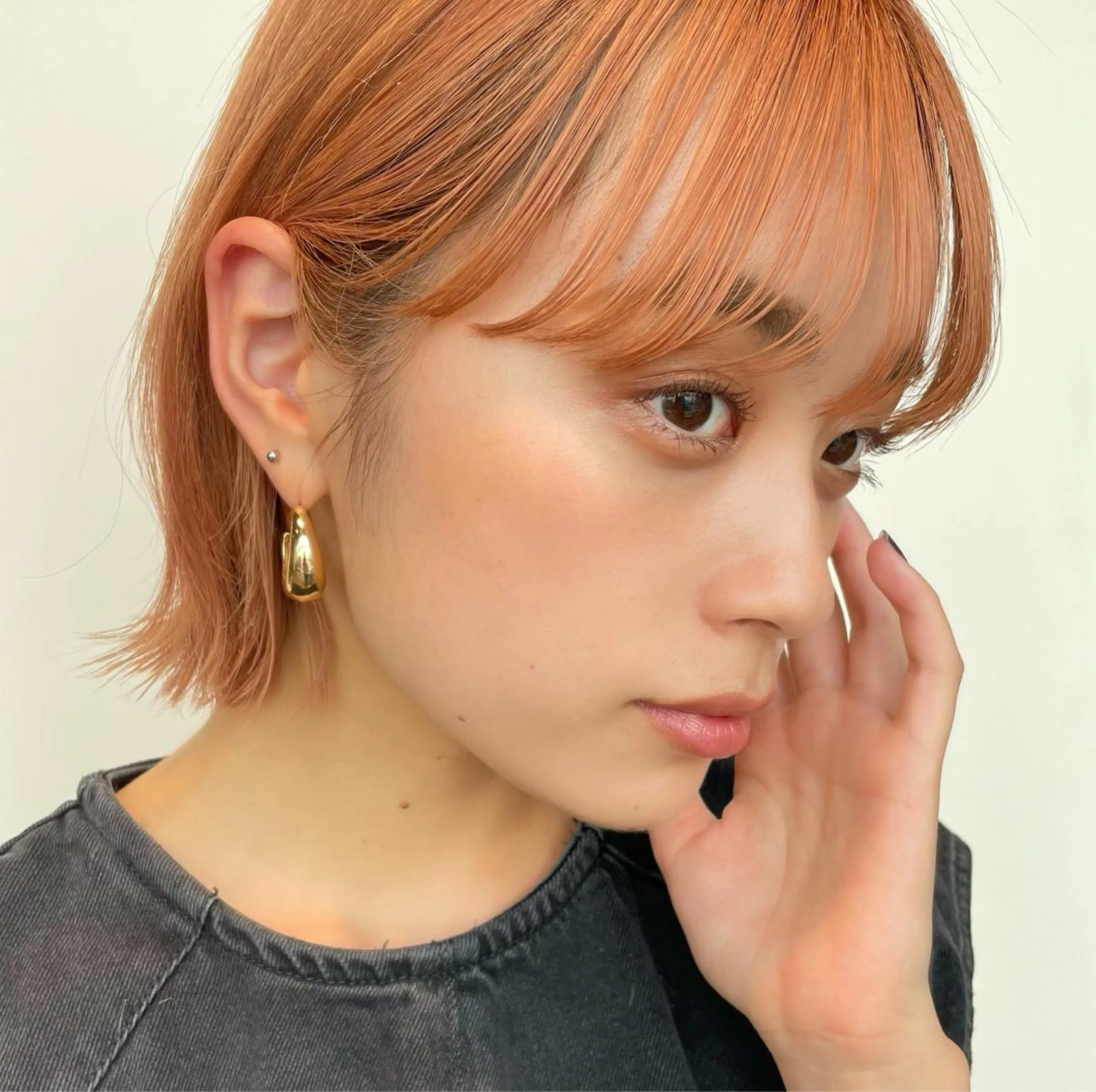 ミディアム カラー ヘアアレンジ カット ヘアカラー トリートメント ヘッドスパ ヘアセット 【柔らか透明感✨/ 似合せ前髪】大石葉月のヘアスタイル