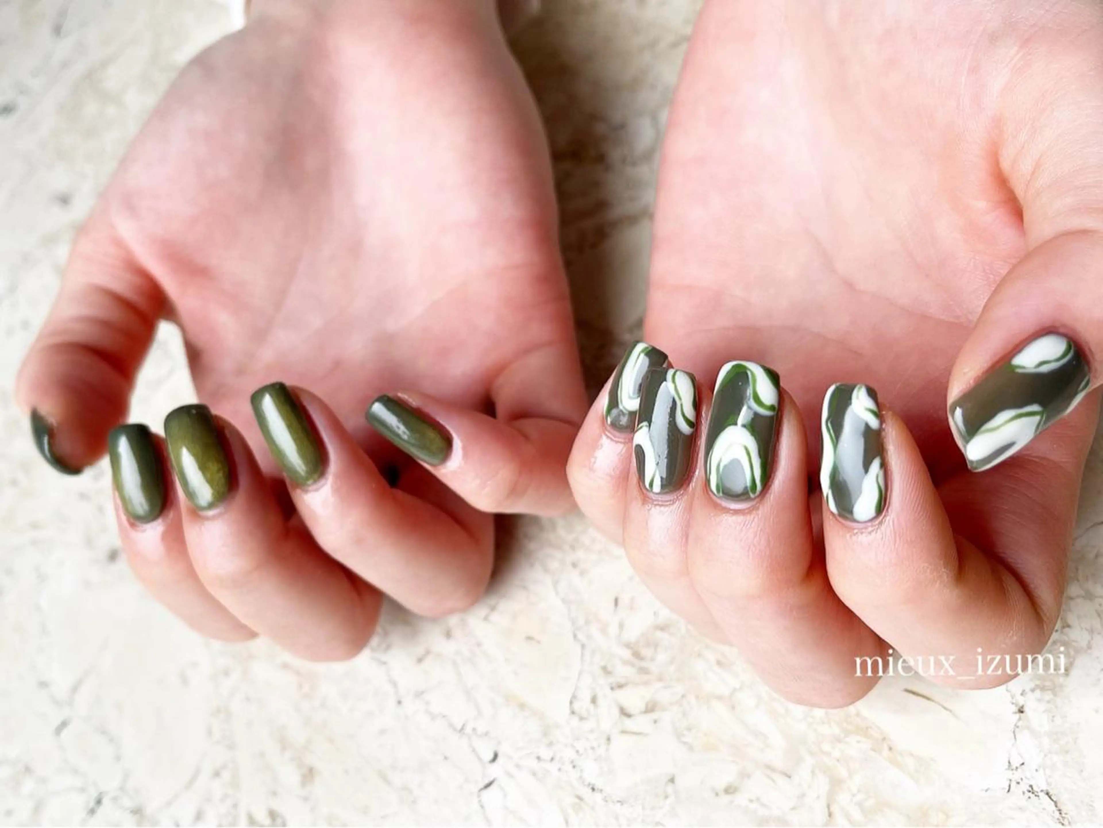 ネイル クリアネイル ジェルネイル 氷ネイル・うるうるネイル 韓国ネイル マグネットネイル mieux IZUMiのネイルデザイン