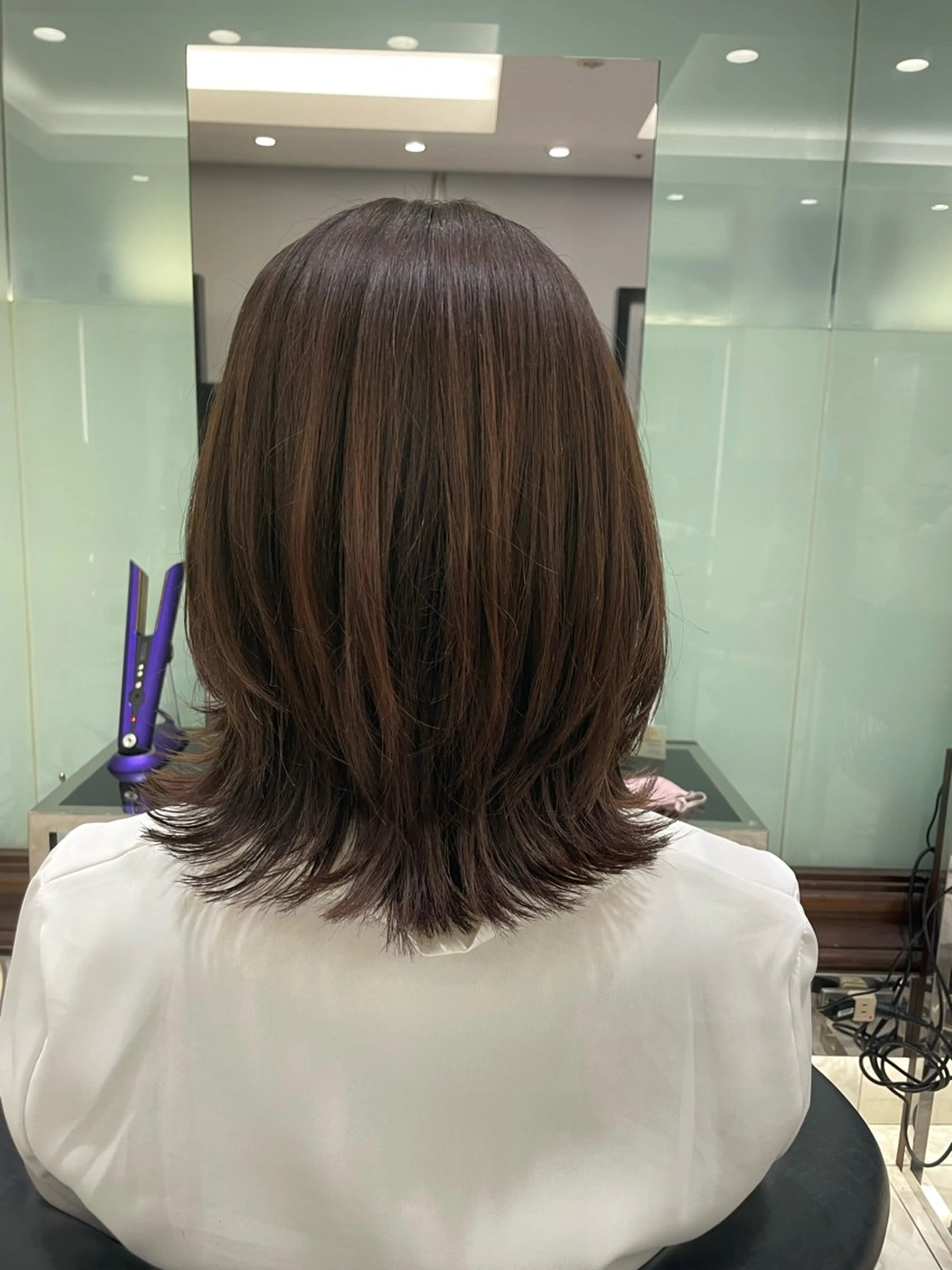 ミディアム コテ巻きパーマ 藤野佑成のヘアスタイル