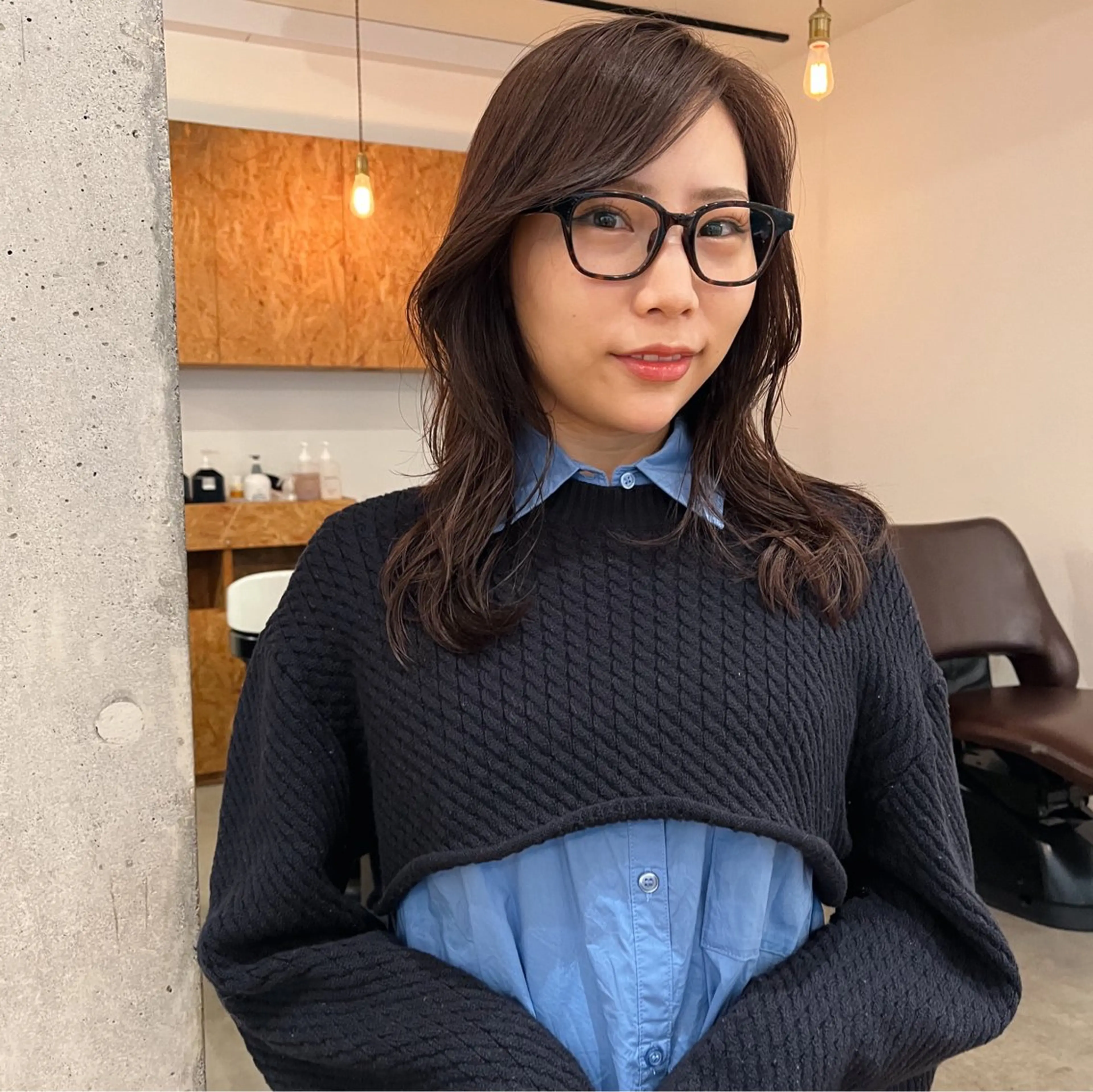 セミロング レイヤーカット 暖色/パーマ 🌼クニトウメイのヘアスタイル