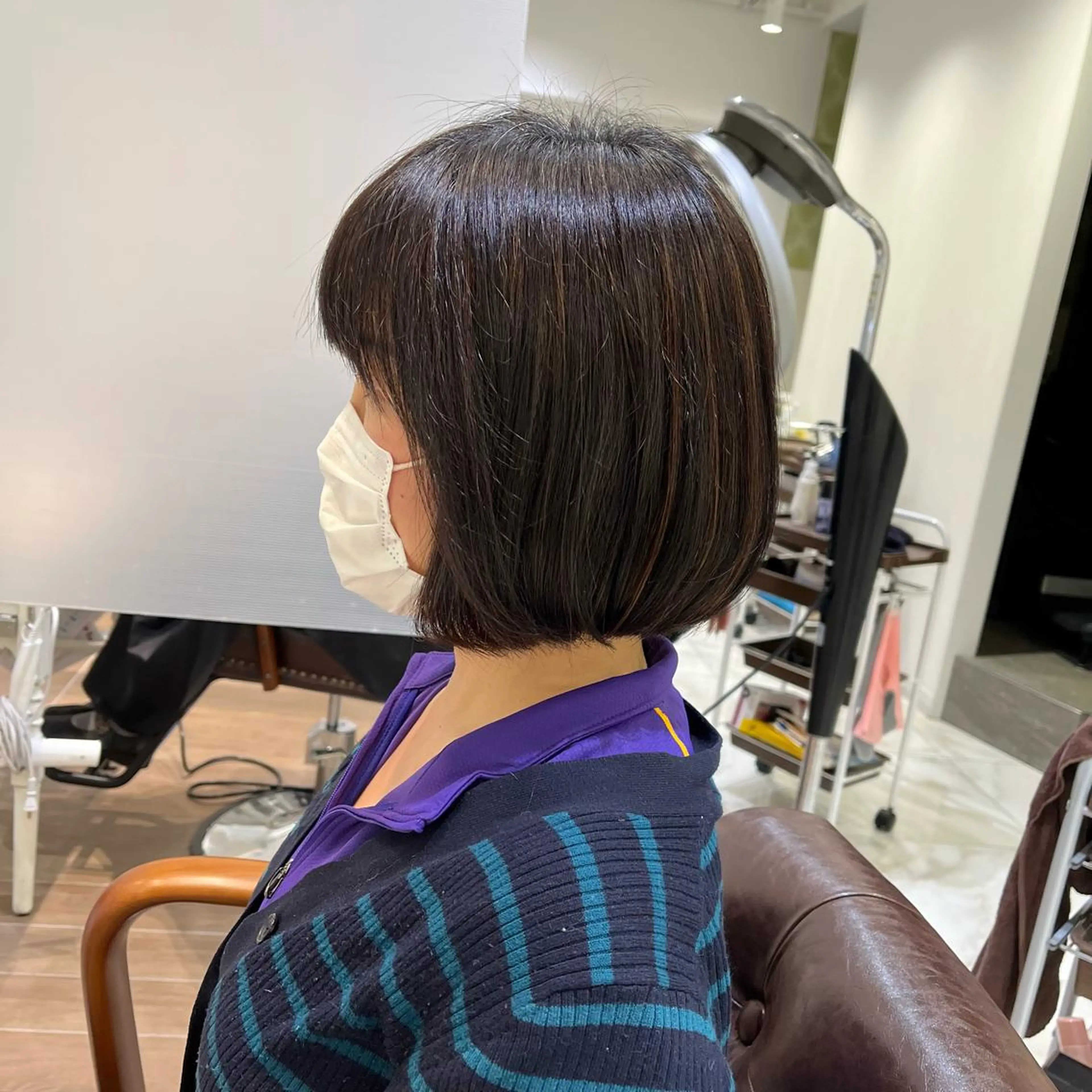 ショート 切りっぱなしボブ ボブ 白髪染め /増田桃子のヘアスタイル