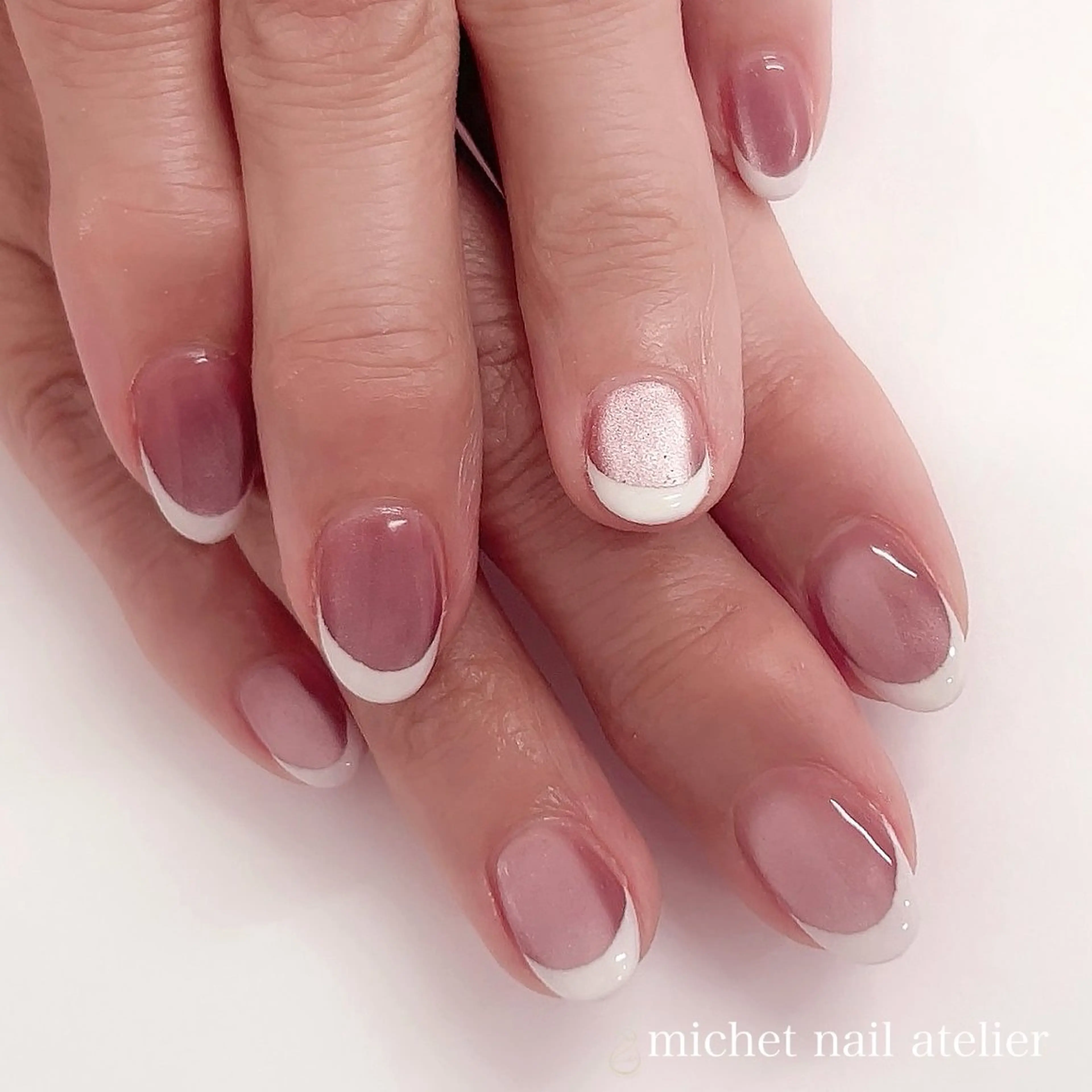 ネイル フレンチネイル ジェルネイル マグネットネイル ワンカラーネイル 春ネイル ハンドネイル h. rikaのネイルデザイン