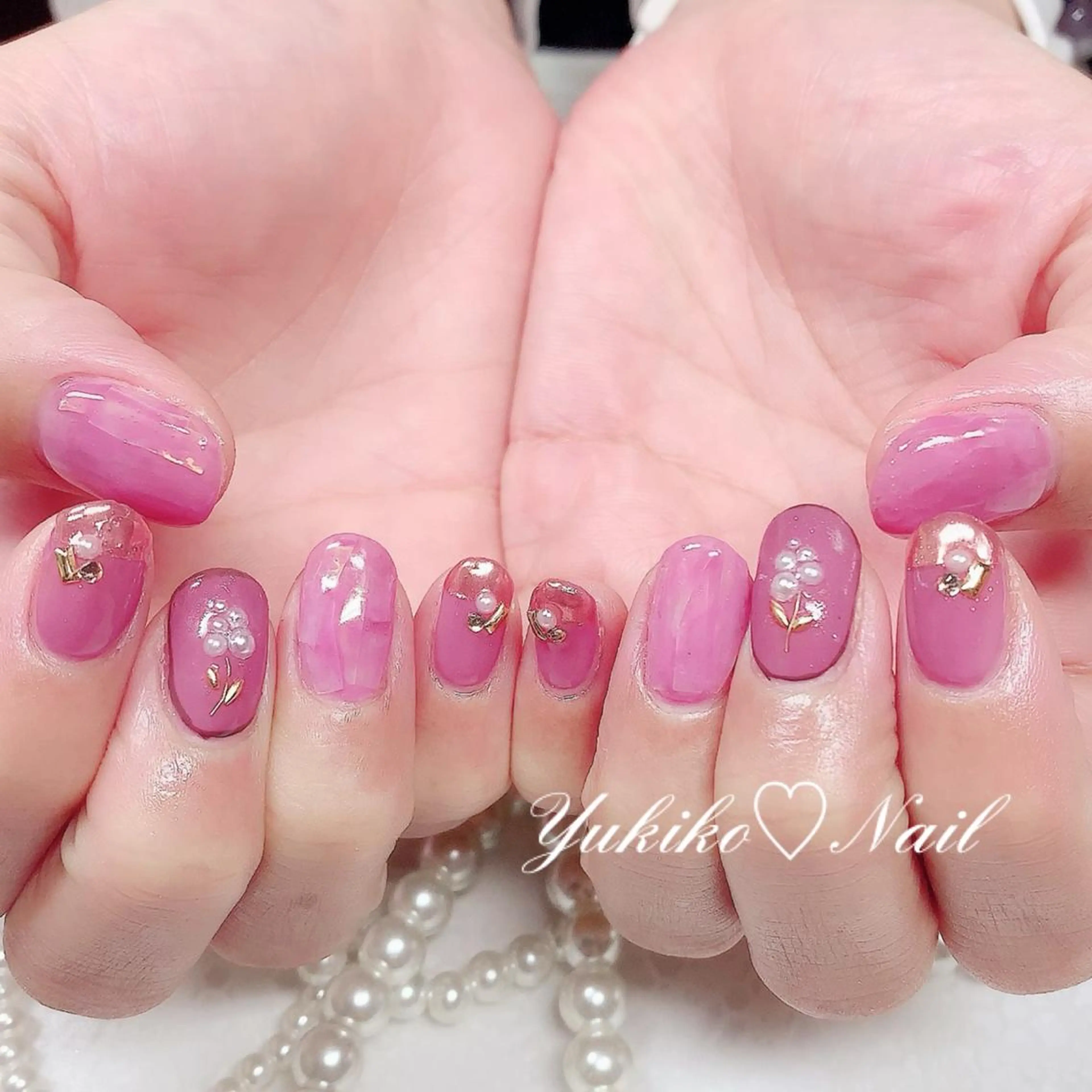 ネイル フラワーネイル ニュアンスネイル ハンドネイル ユキコ ネイルのネイルデザイン