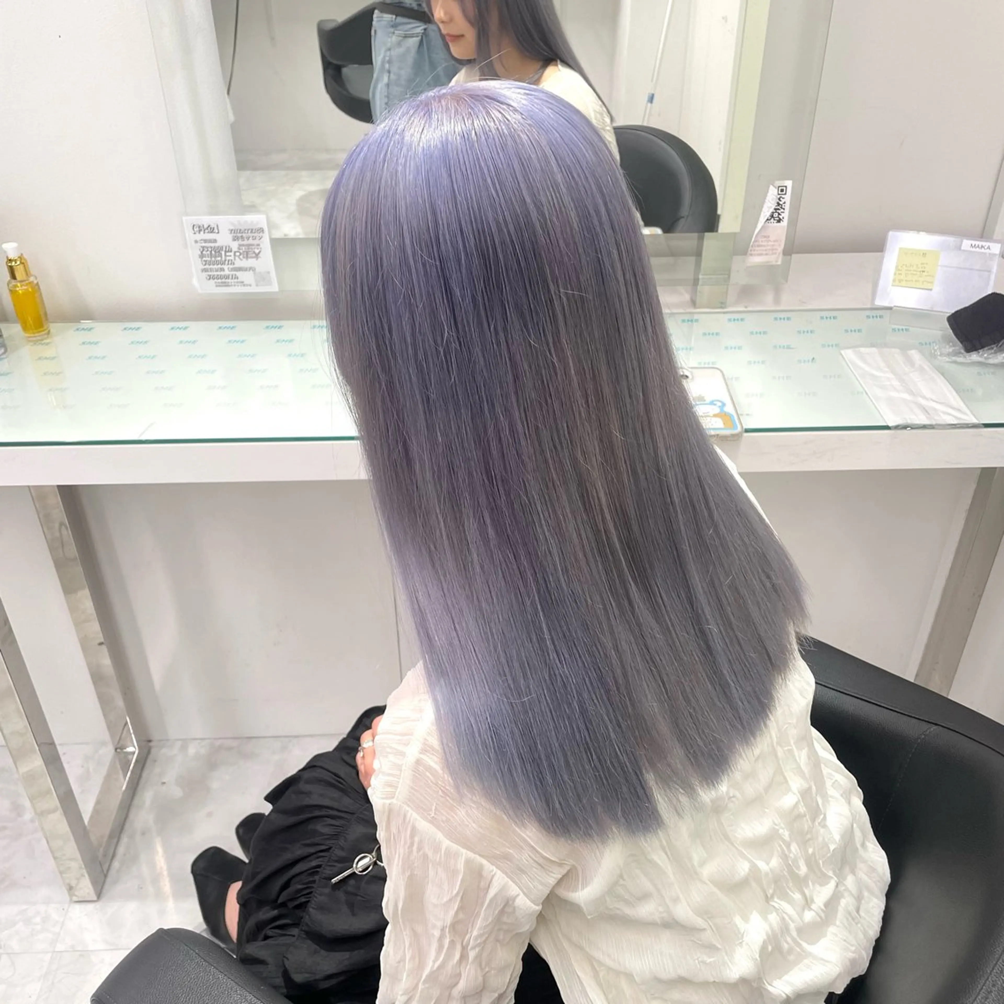 ロング カラー ヘアアレンジ ヘアカラー トリートメント ヘッドスパ ヘアセット ハイトーン艶カラー 🤍ゆうひのヘアスタイル