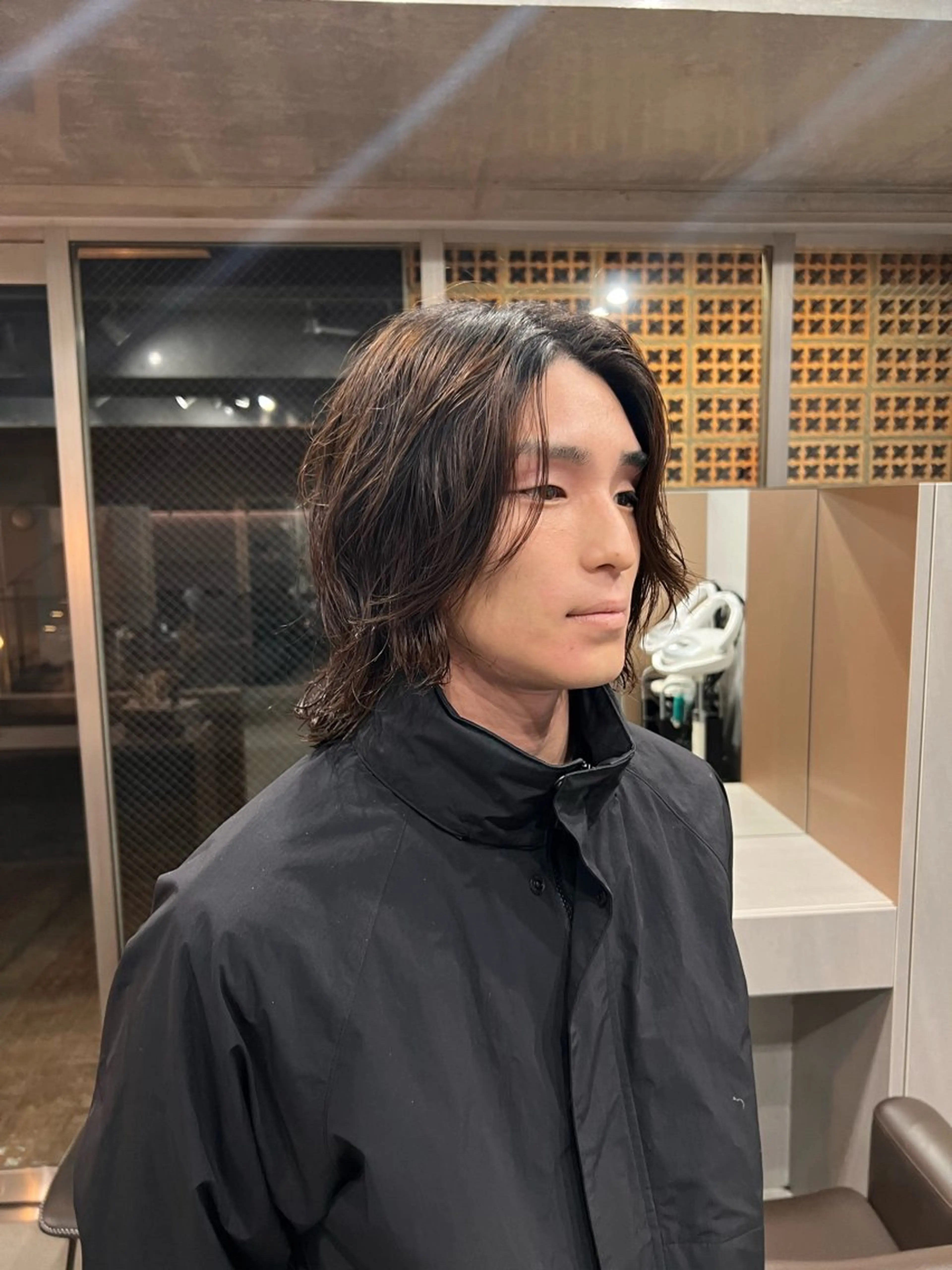 ミディアム パーマ メンズ カット レイヤーカット/ パーマ‪/表参道のヘアスタイル