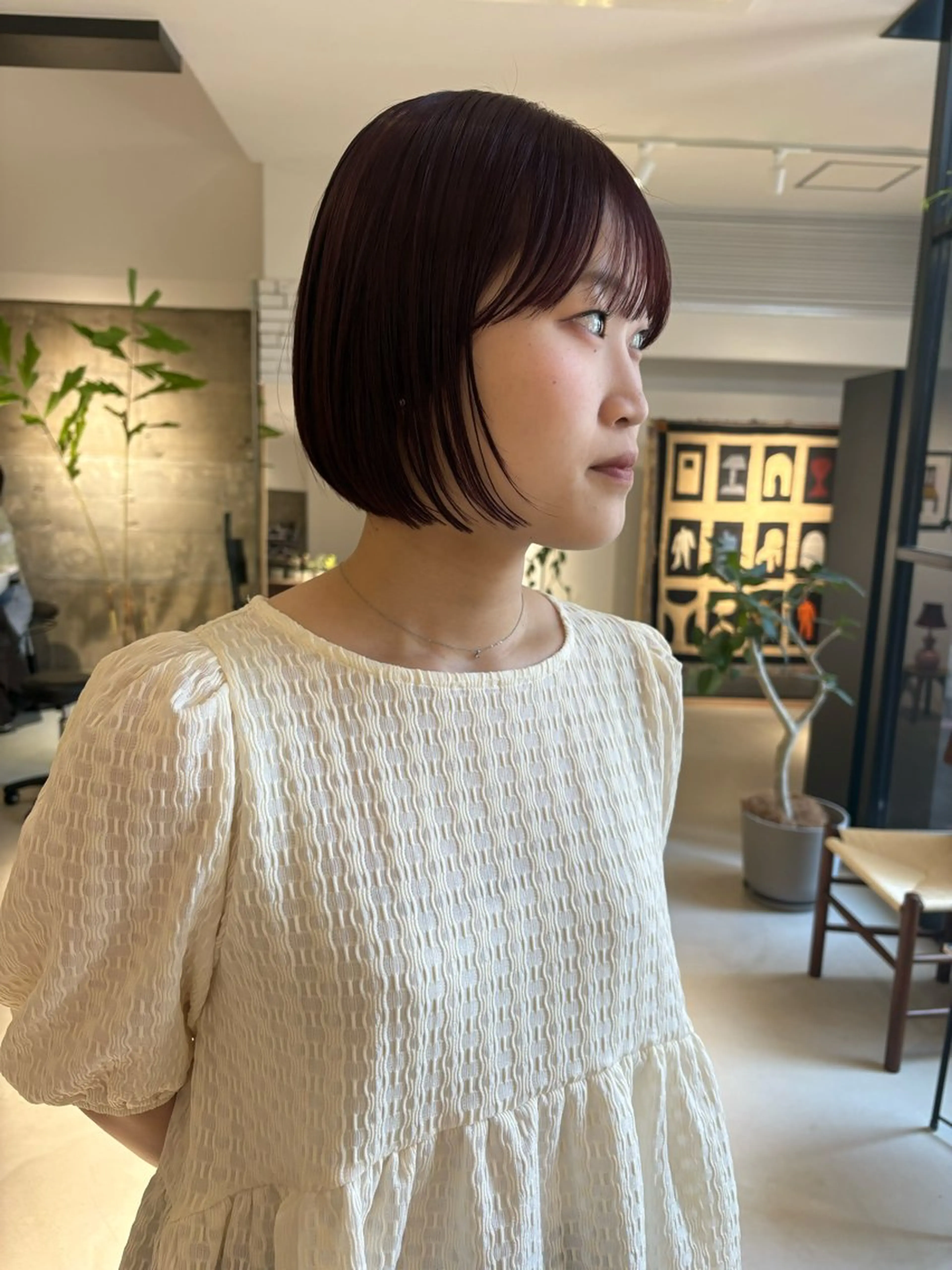 ショート カラー カシス ラベンダーカラー ヘアカラー Yui⭐️ 初カラー指名No1のヘアスタイル