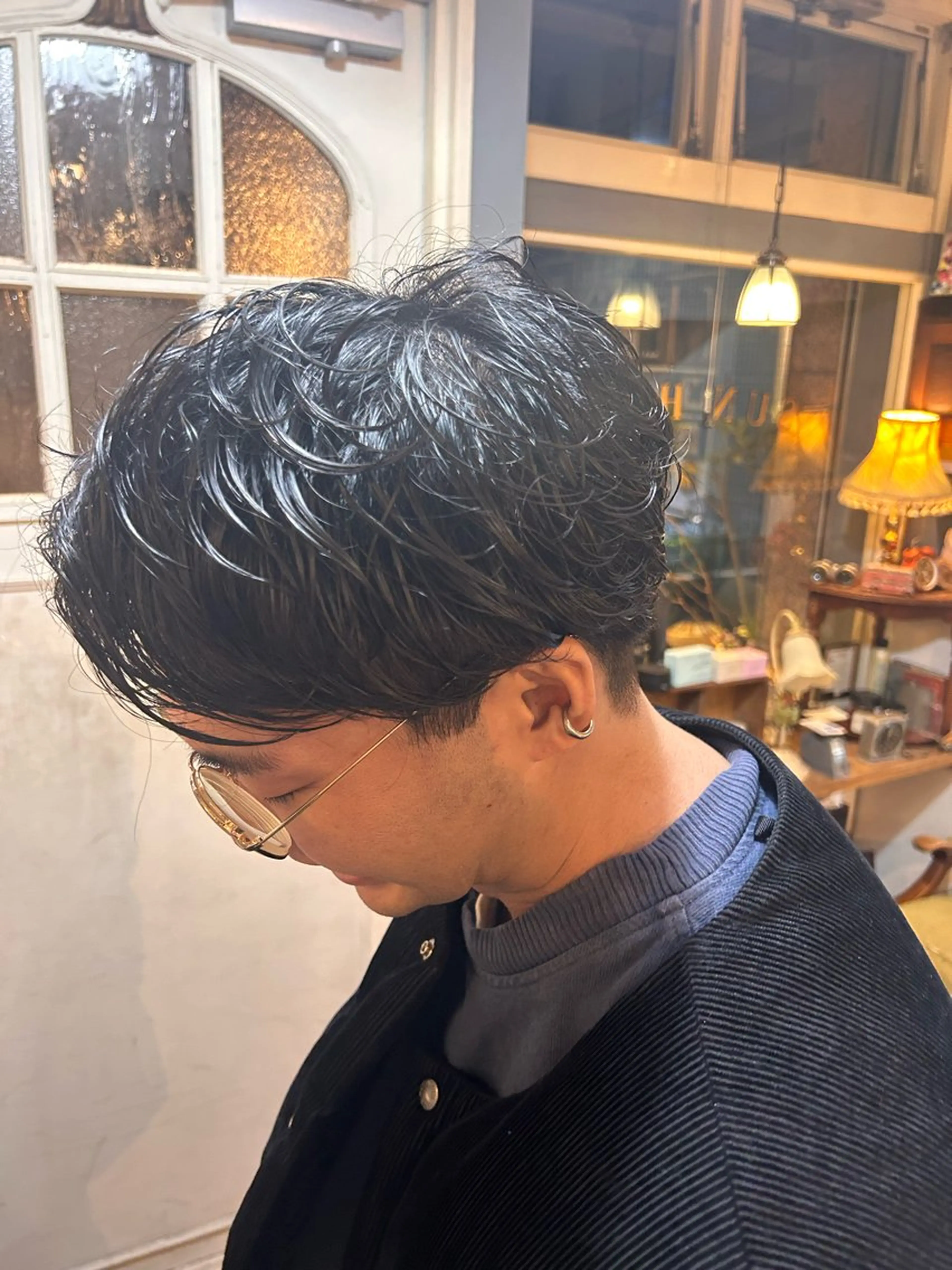 ショート パーマ メンズ カット パーマ 清水千優/パーマ/透 明感カラー/メンズのヘアスタイル