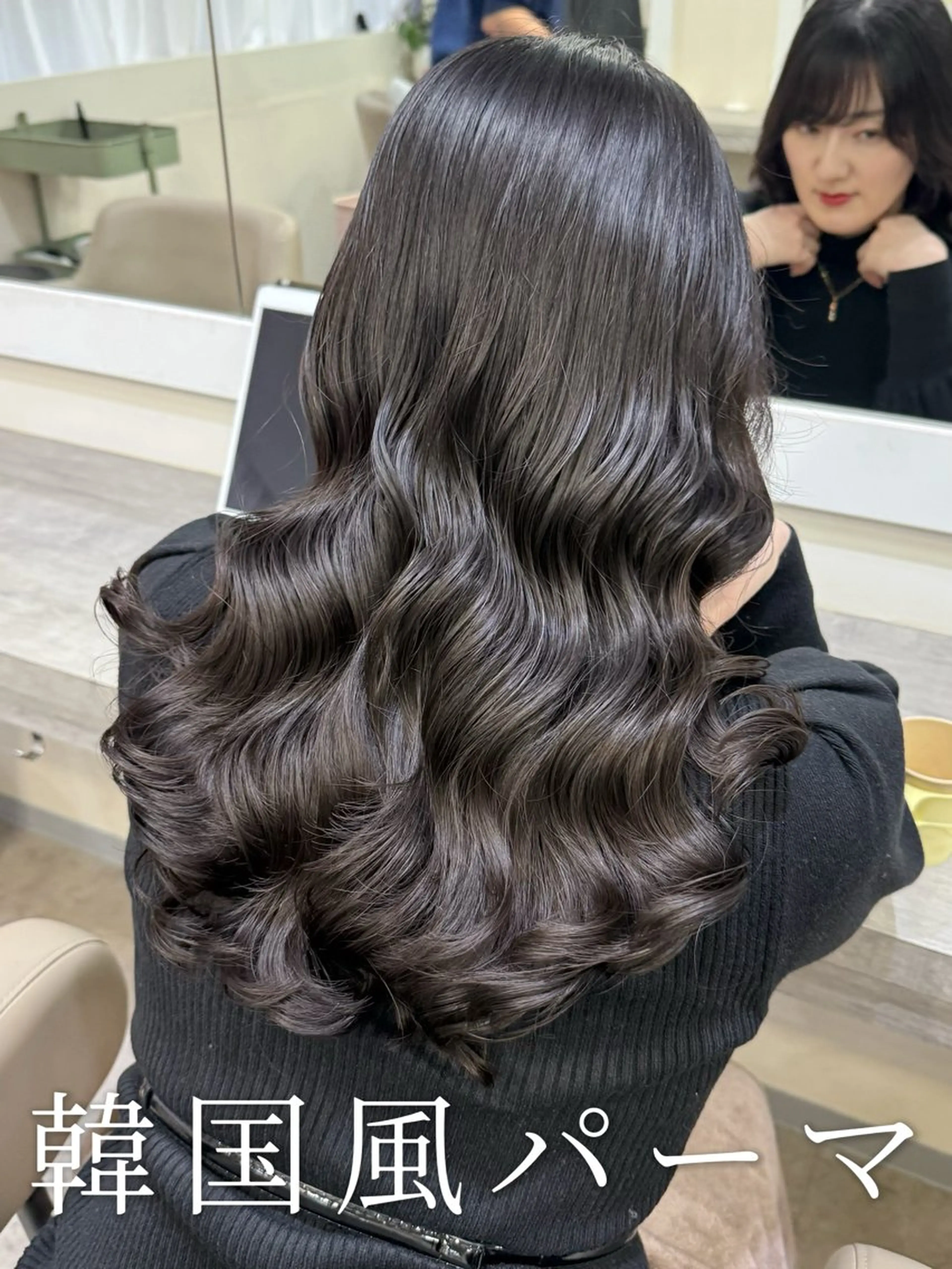 セミロング パーマ セミロングパーマ 韓国風ヘア デジタルパーマ カット パーマ 韓国風パーマ/ヘア セット/店長みづきのヘアスタイル
