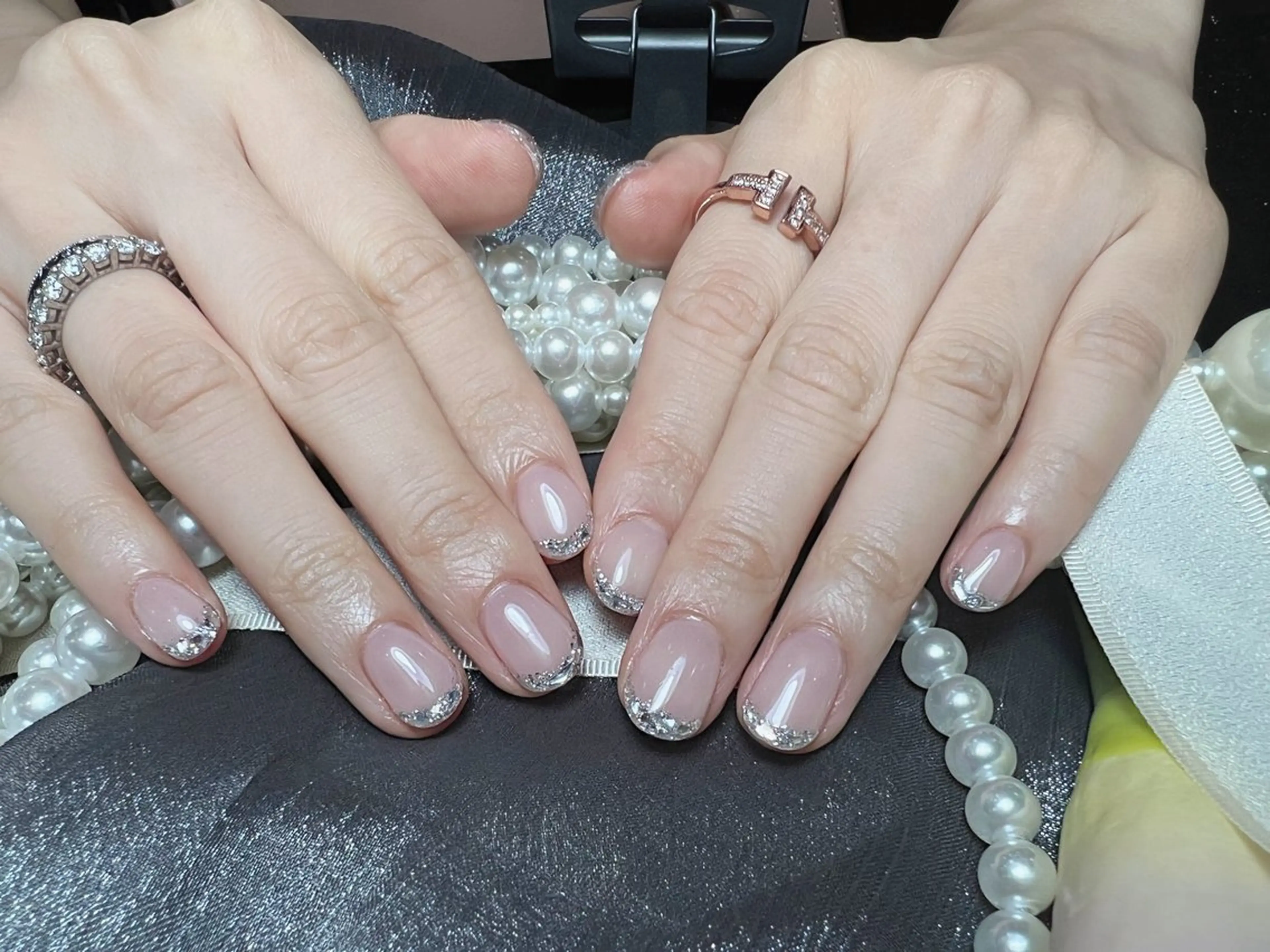 ネイル フレンチネイル ガラスフレンチ mo moのネイルデザイン