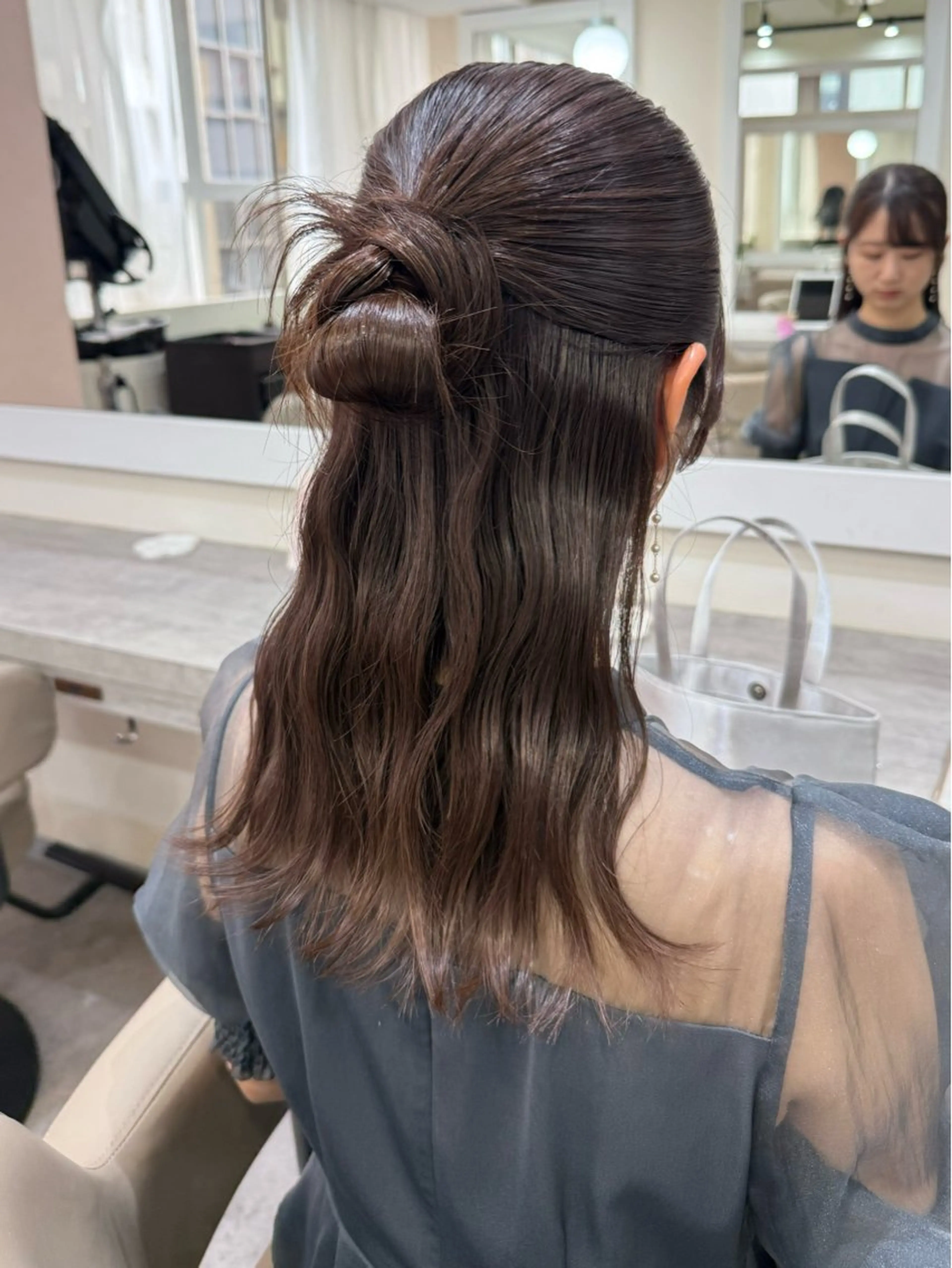 セミロング ヘアアレンジ ヘアセット 韓国風パーマ/ヘア セット/店長みづきのヘアスタイル