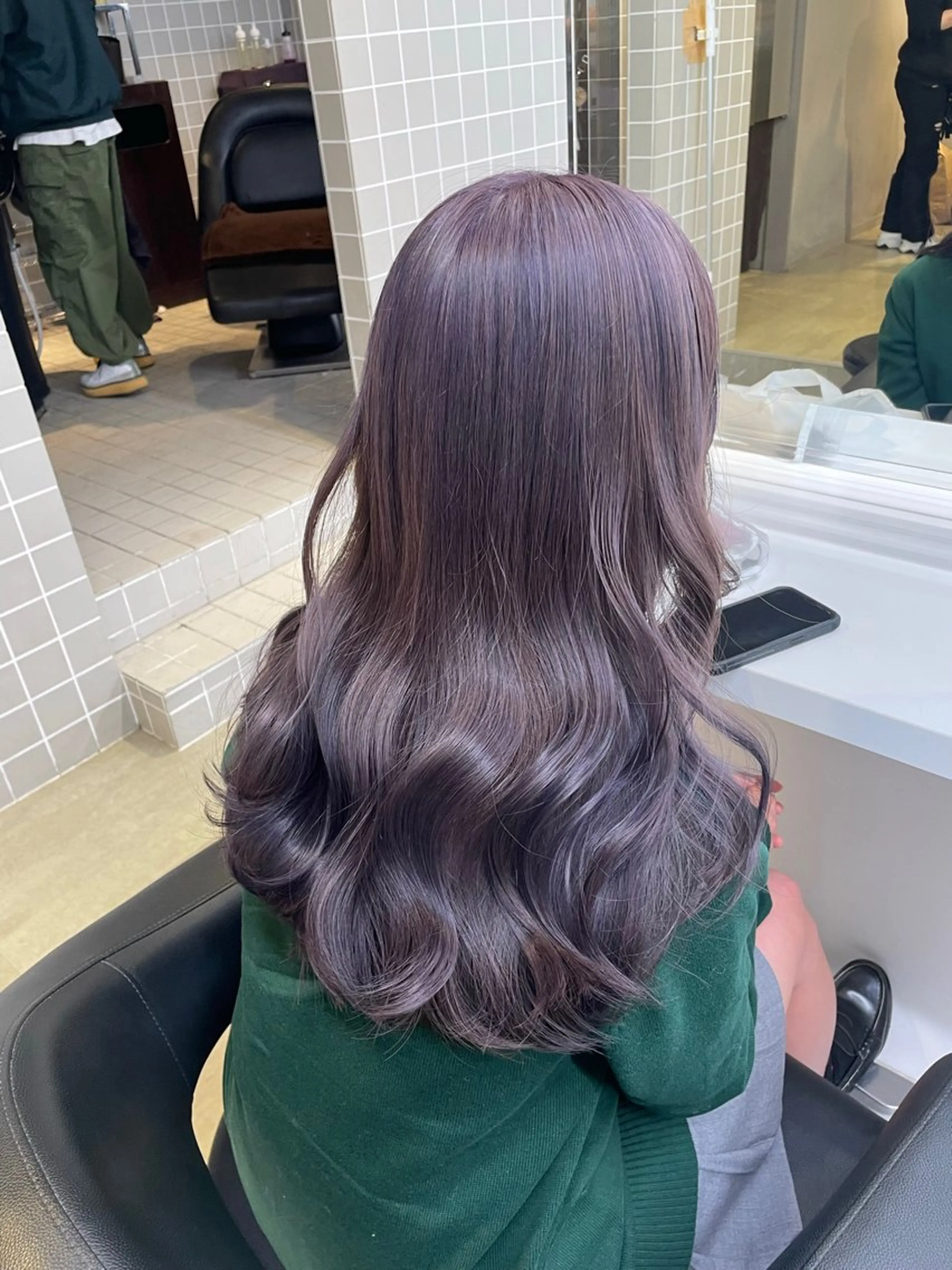 セミロング カラー ベージュカラー ラベンダーカラー ラベンダーベージュ ヘアカラー トリートメント ヘッドスパ 表参道ハッシュカット レイヤー/リノンのヘアスタイル