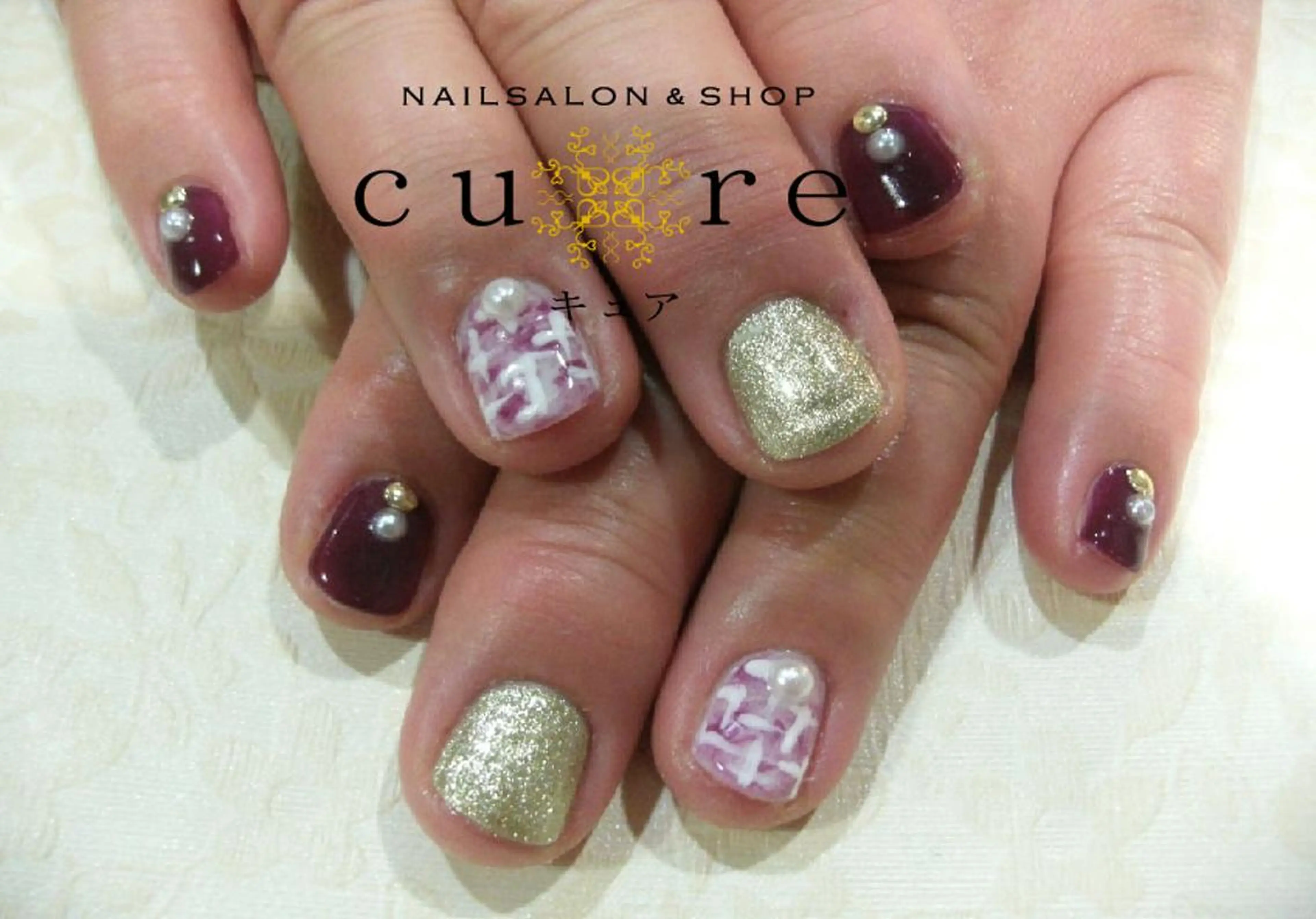ショート ネイル ハンドネイル ネイルサロン Cureのネイルデザイン
