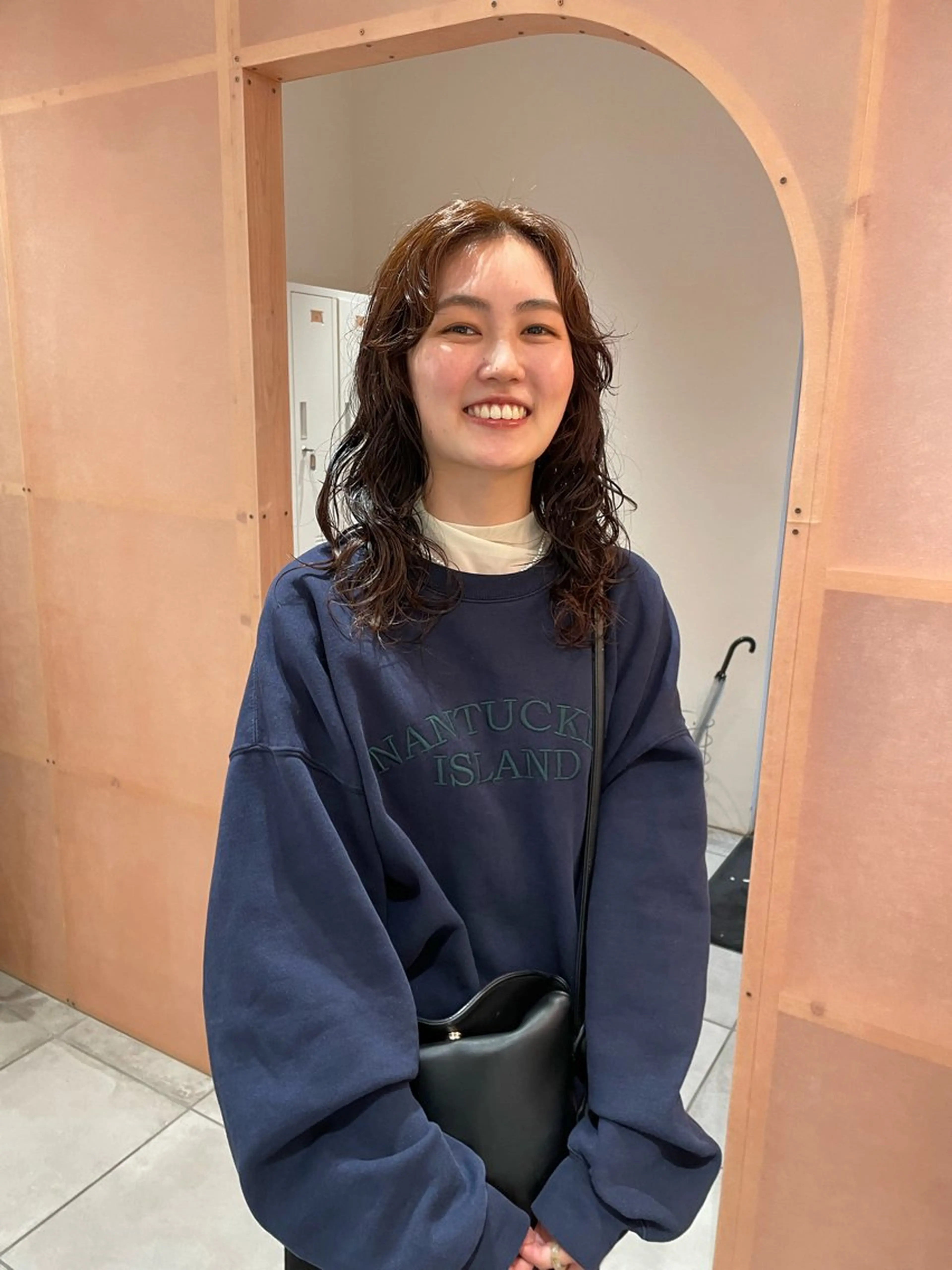 セミロング カット パーマ トリートメント 上平 綾菜のヘアスタイル