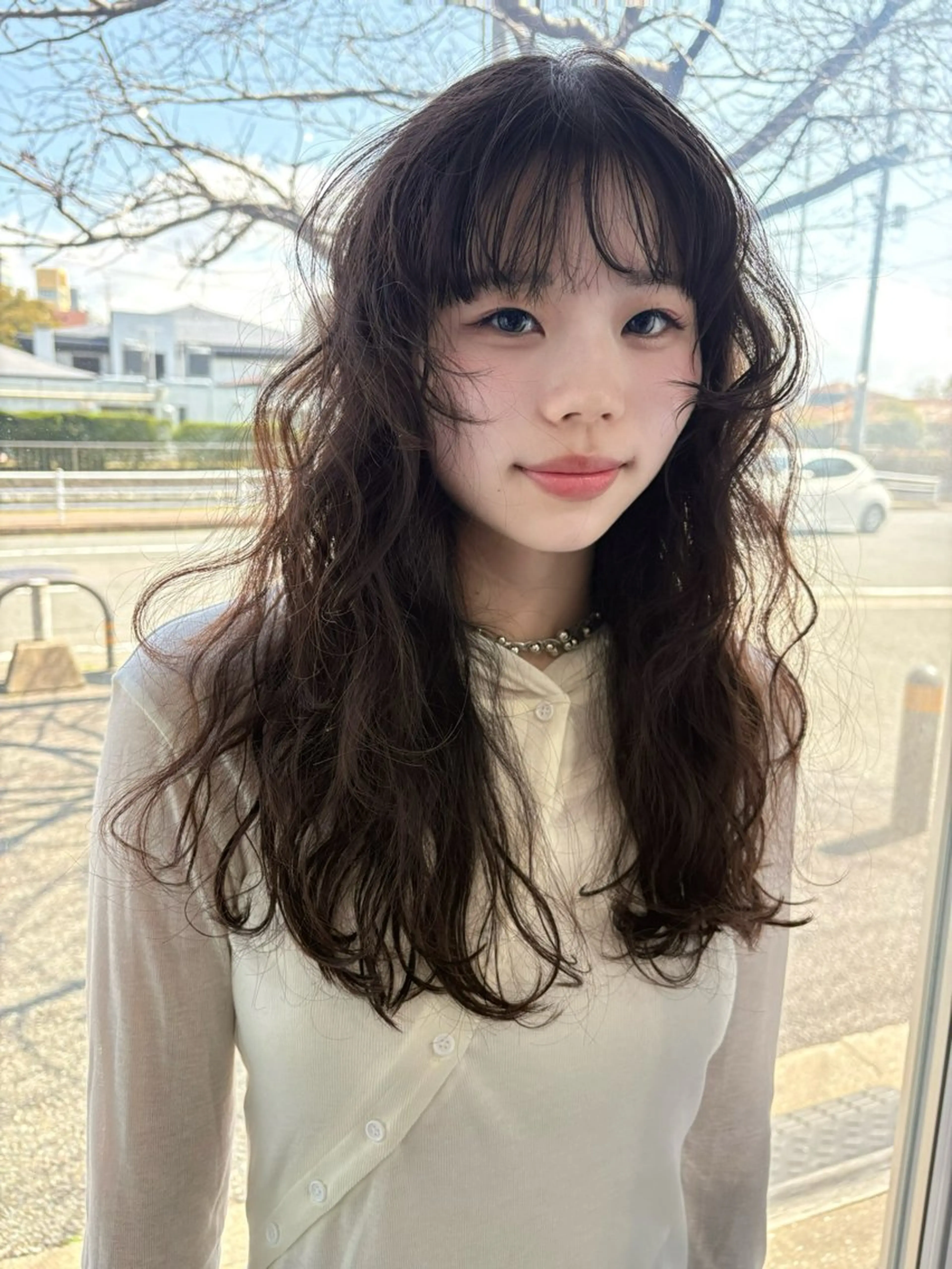 ロング 顔周りカット レイヤーカット カット ヘアカラー トリートメント qpula クプラのヘアスタイル