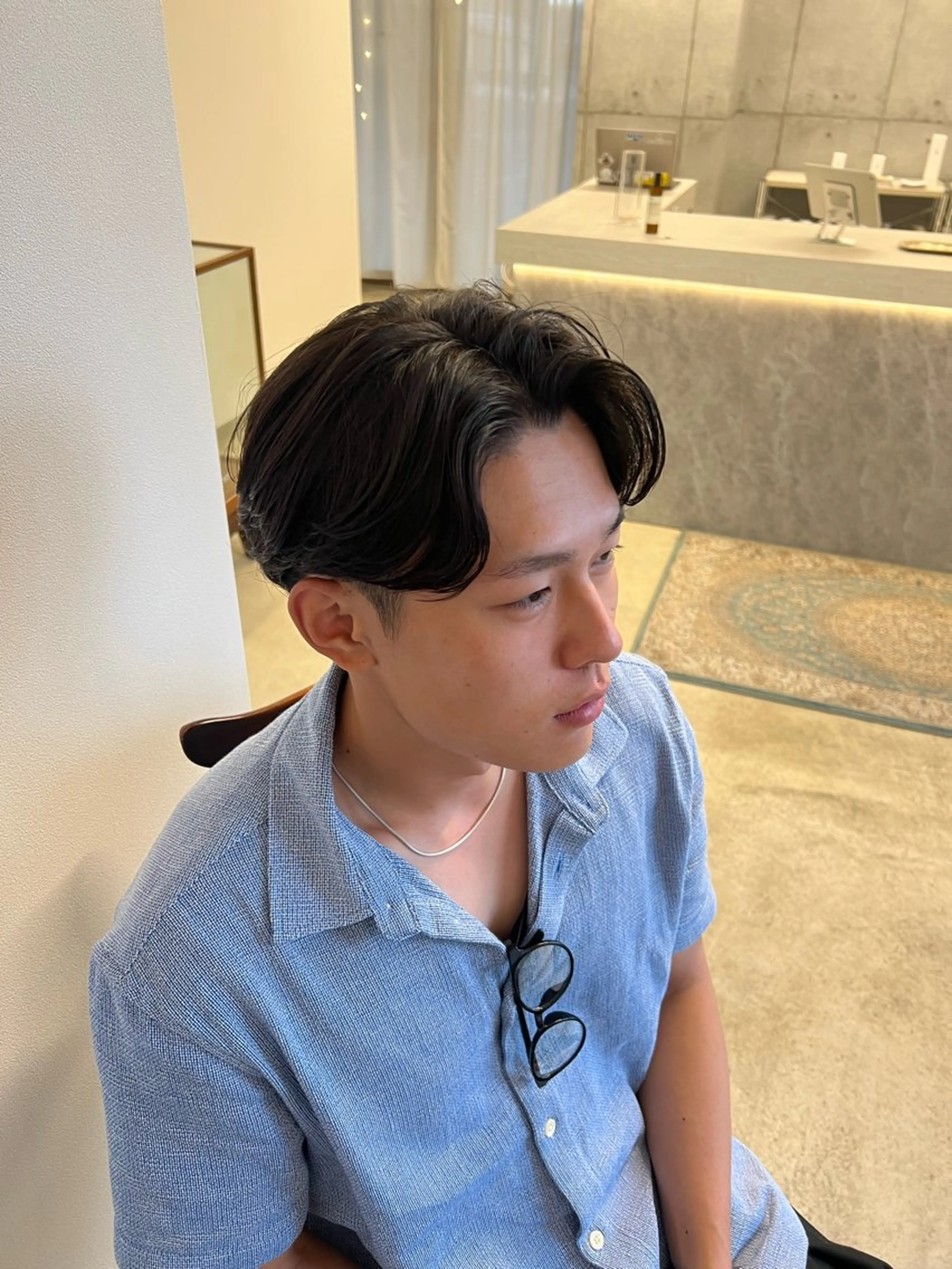 ショート パーマ メンズ qualiaクオリア クラモチ　タクミのヘアスタイル