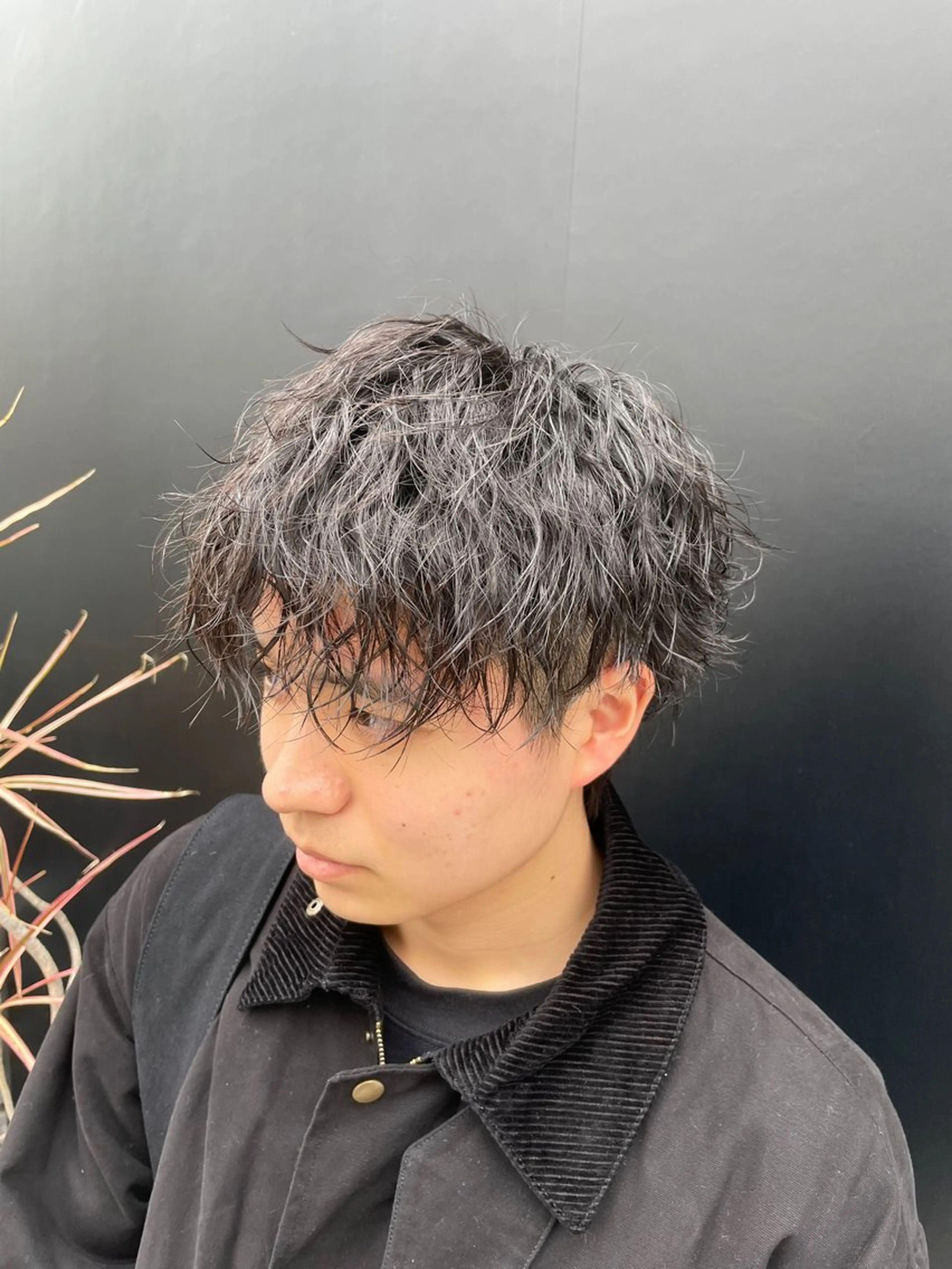ショート パーマ メンズ カット パーマ Wカラーレイヤーカ ット⚡️CHIAKIのヘアスタイル