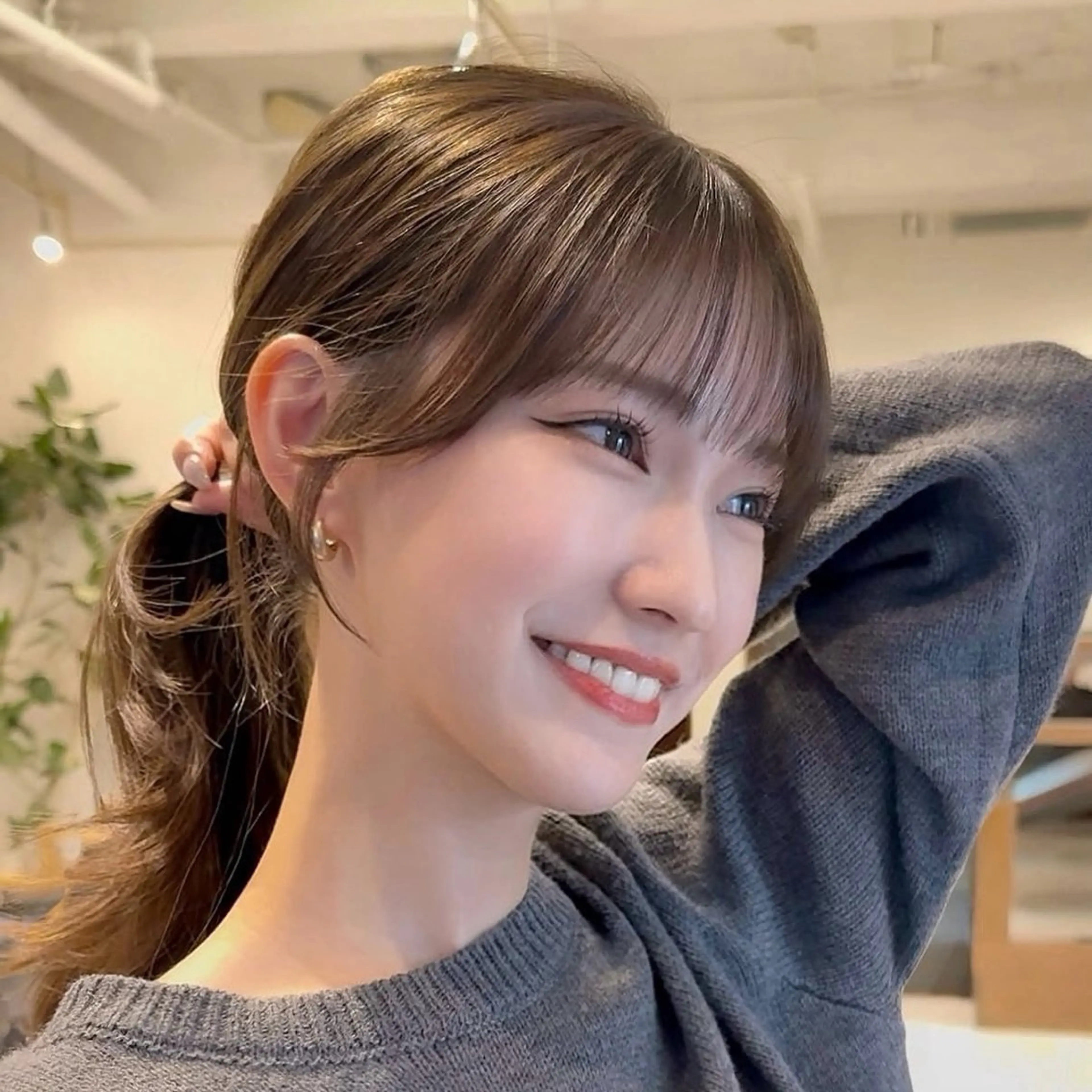 セミロング カット 顔周り/くびれ巻き /福岡天神/萌歌のヘアスタイル