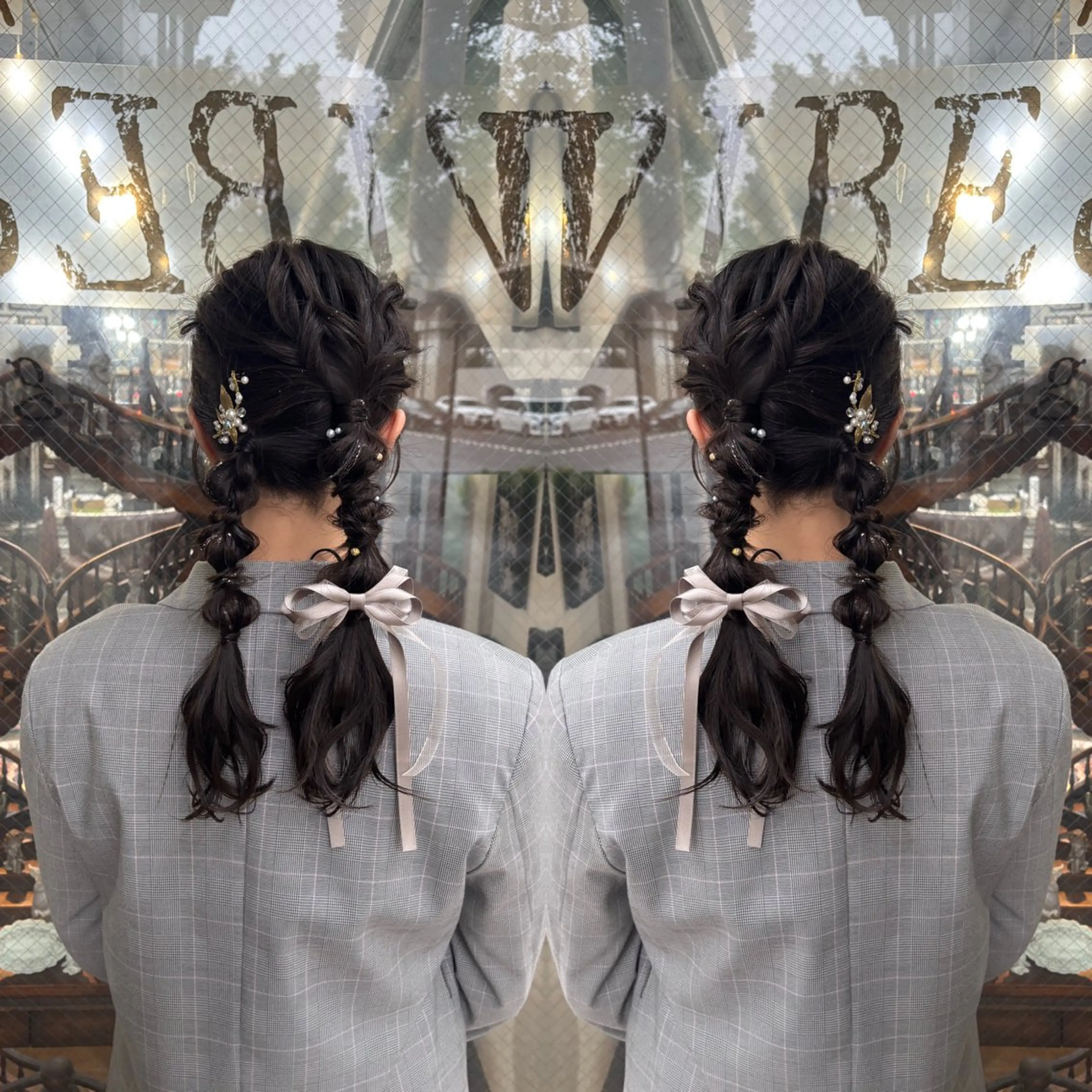 セミロング ヘアアレンジ ☻モエカ/ハイトーン アレンジ☻のヘアスタイル