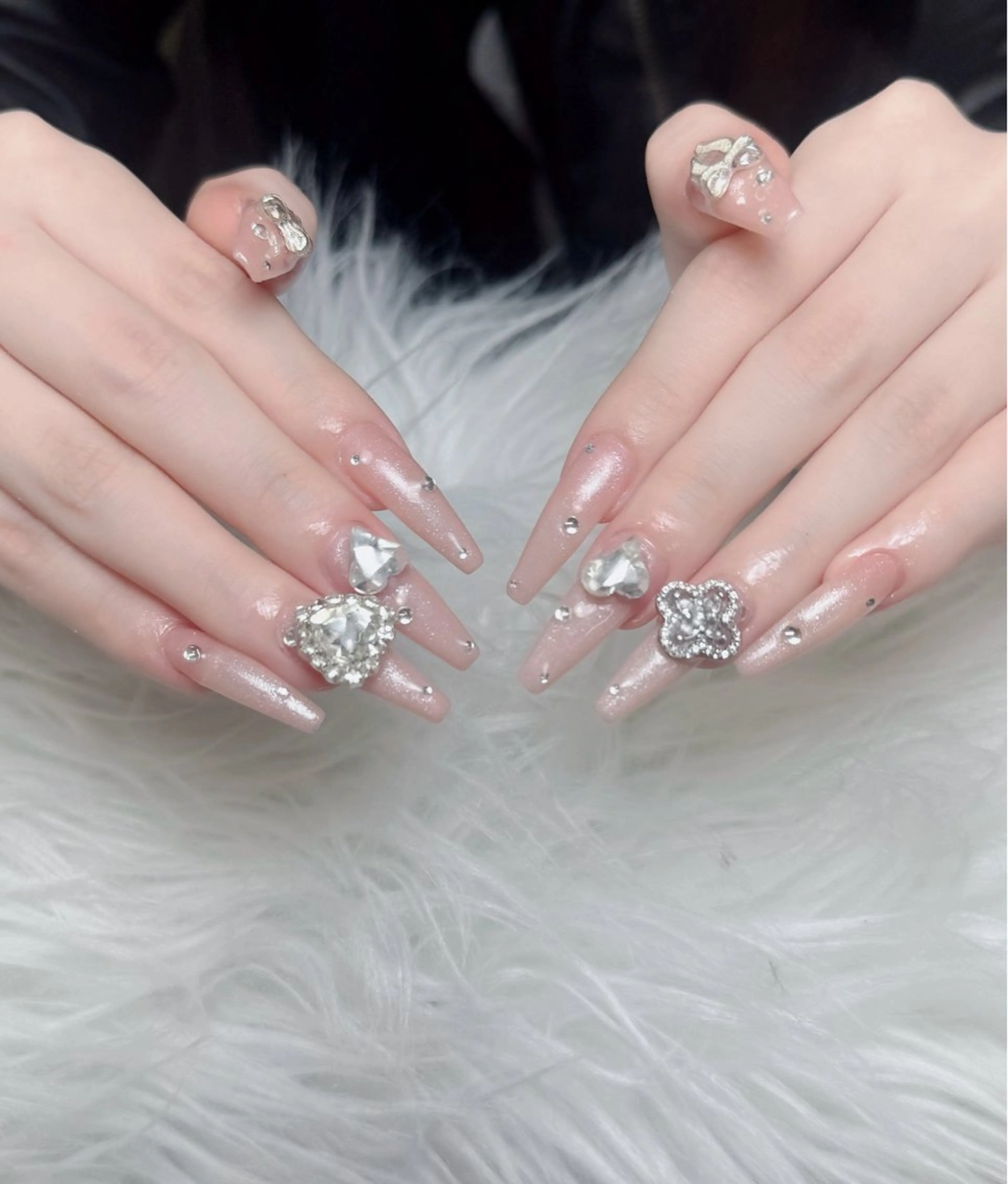 ネイル アートネイル 長さ出し 韓国ネイル マグネットネイル 持ち込み ハンドネイル Lenie Nail Salonのネイルデザイン