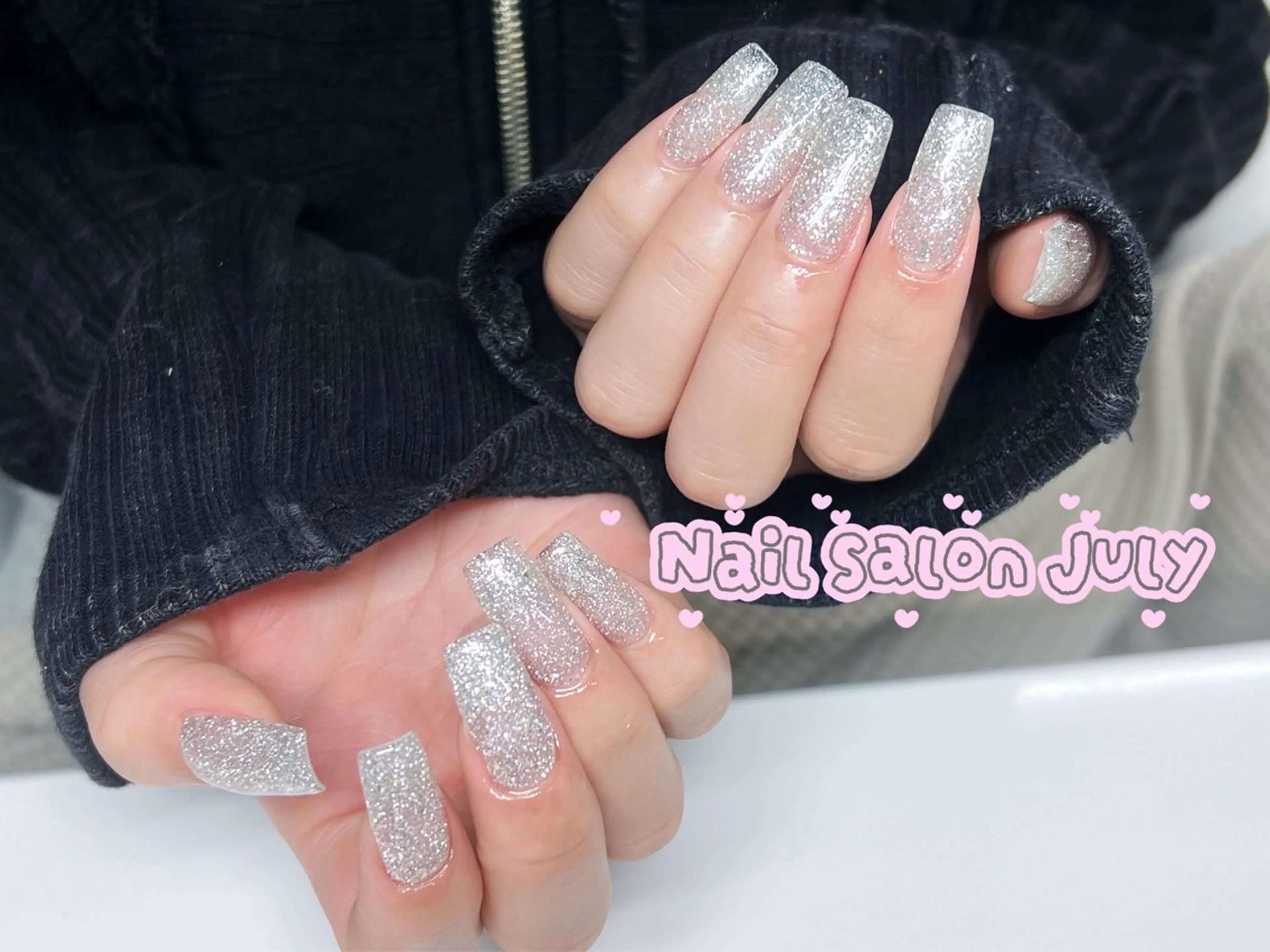 ネイル アートネイル オーロラネイル ジェルネイル ガーリー キラキラネイル ハンドネイル July モモのネイルデザイン