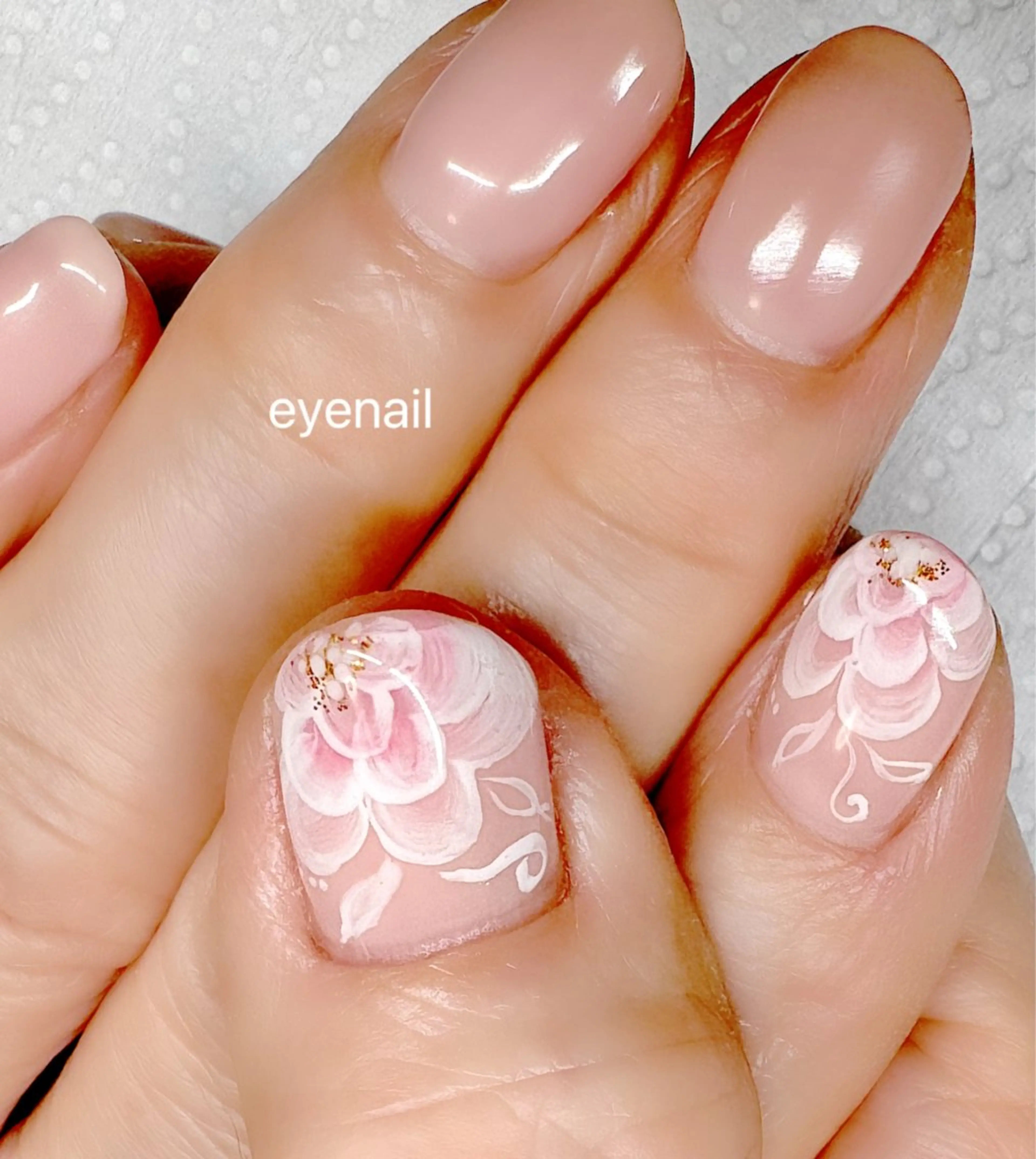 ネイル アートネイル ピンク ハンドネイル Eye nailのネイルデザイン