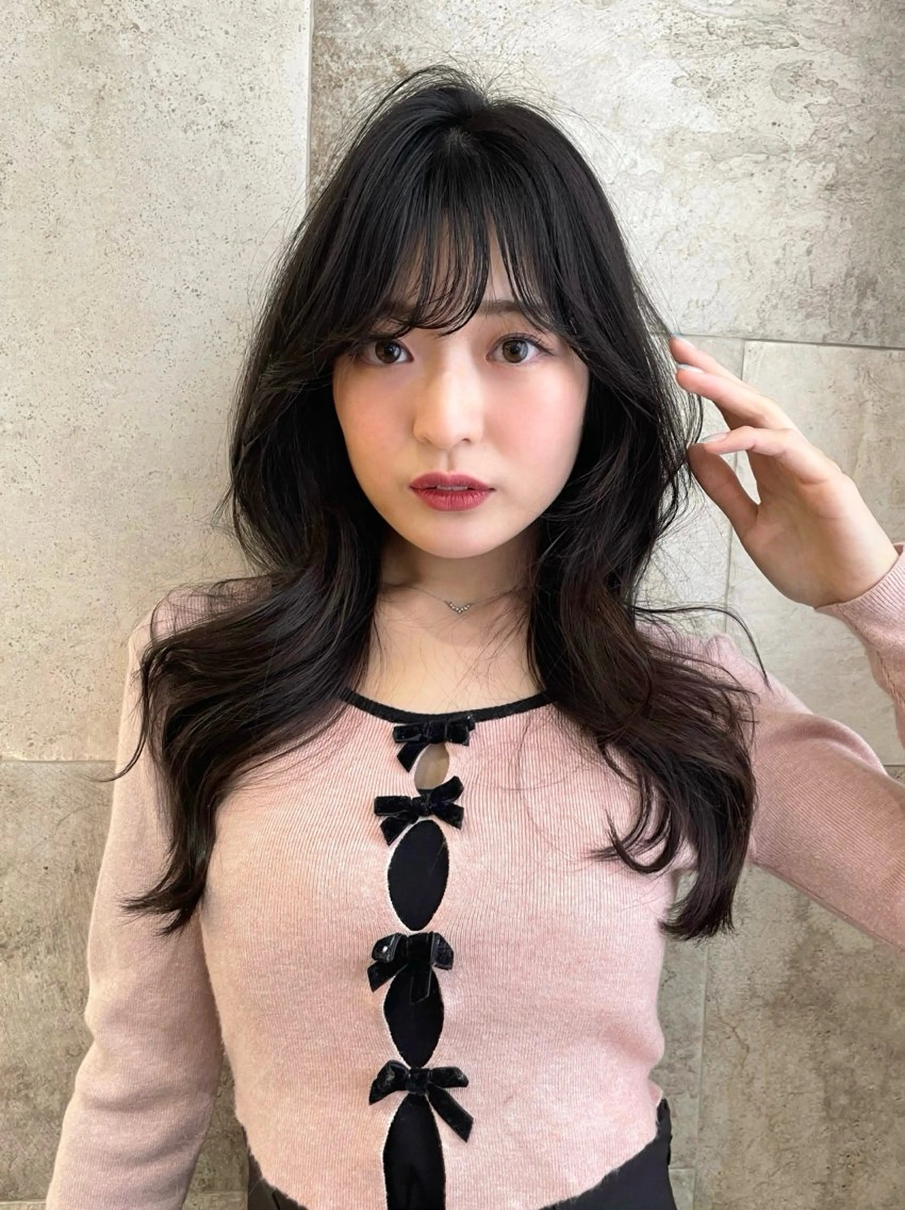 ロング ヘアカラー トリートメント sakura/韓国 ガーリー/ワンホンのヘアスタイル