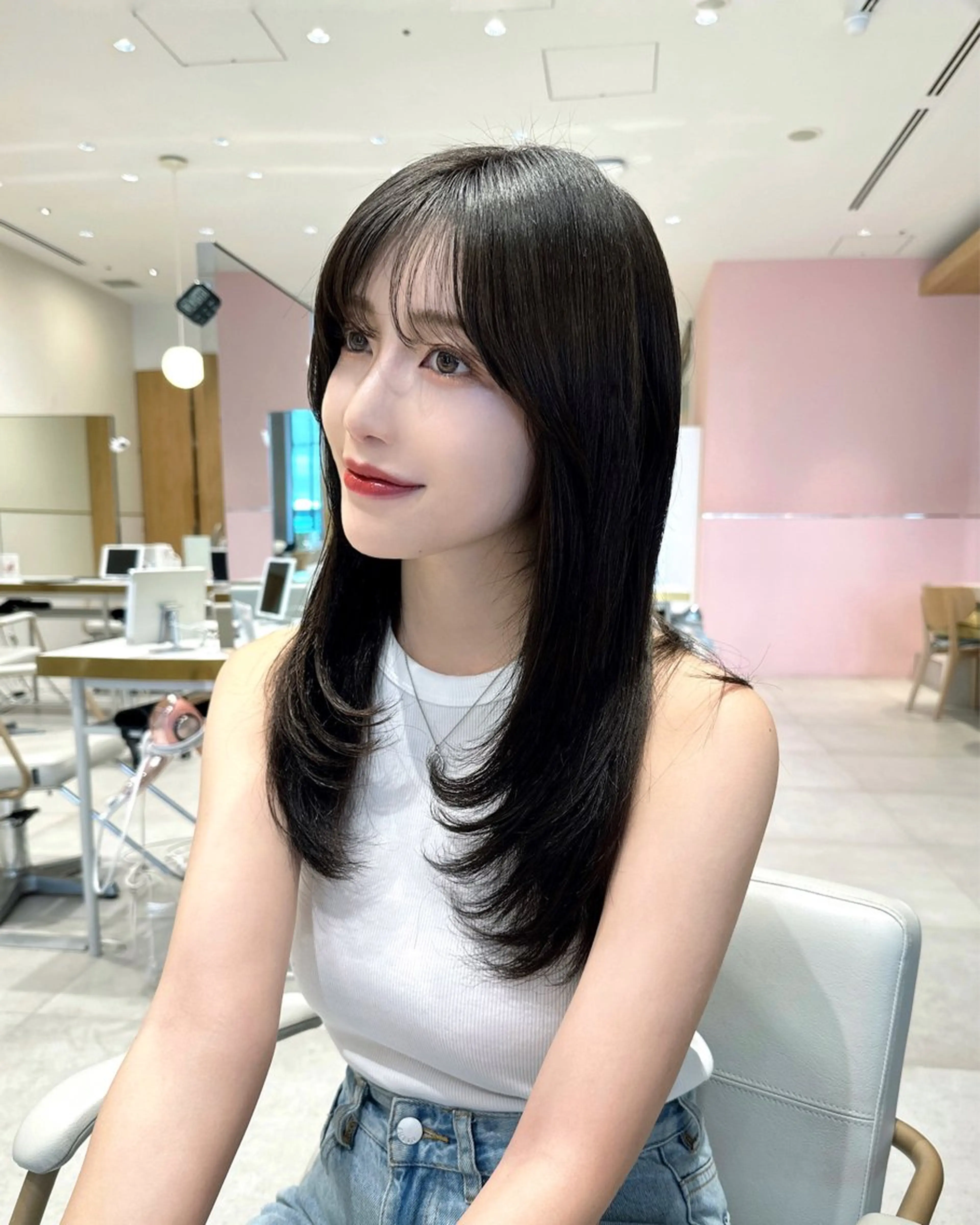 ロング カラー ヘアアレンジ Toiro所属・🤎小顔レイヤー /ベージュ🤎友香のヘアスタイル