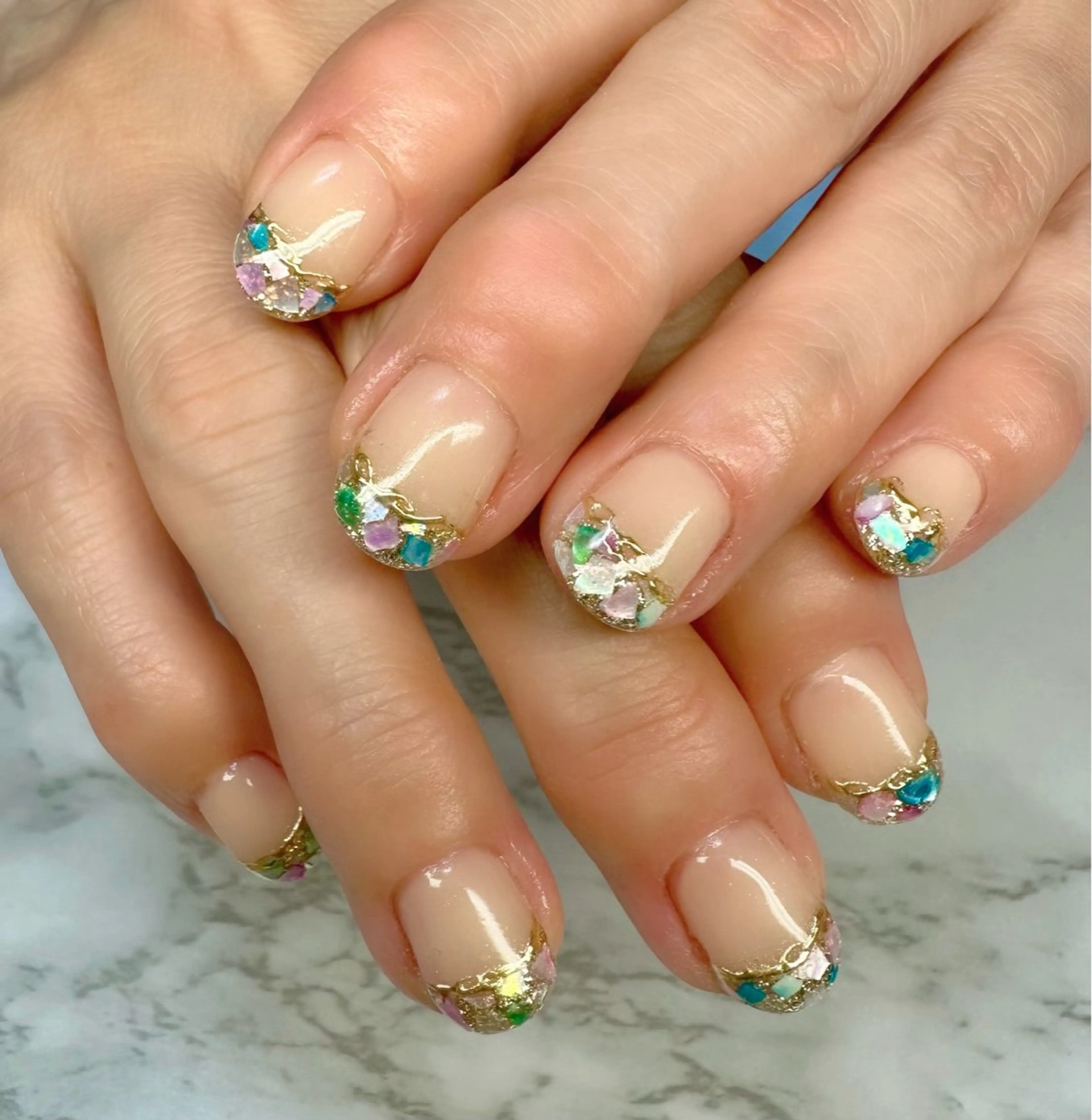 ネイル アートネイル フレンチネイル ワンカラーネイル 春ネイル M.N_ nailのネイルデザイン