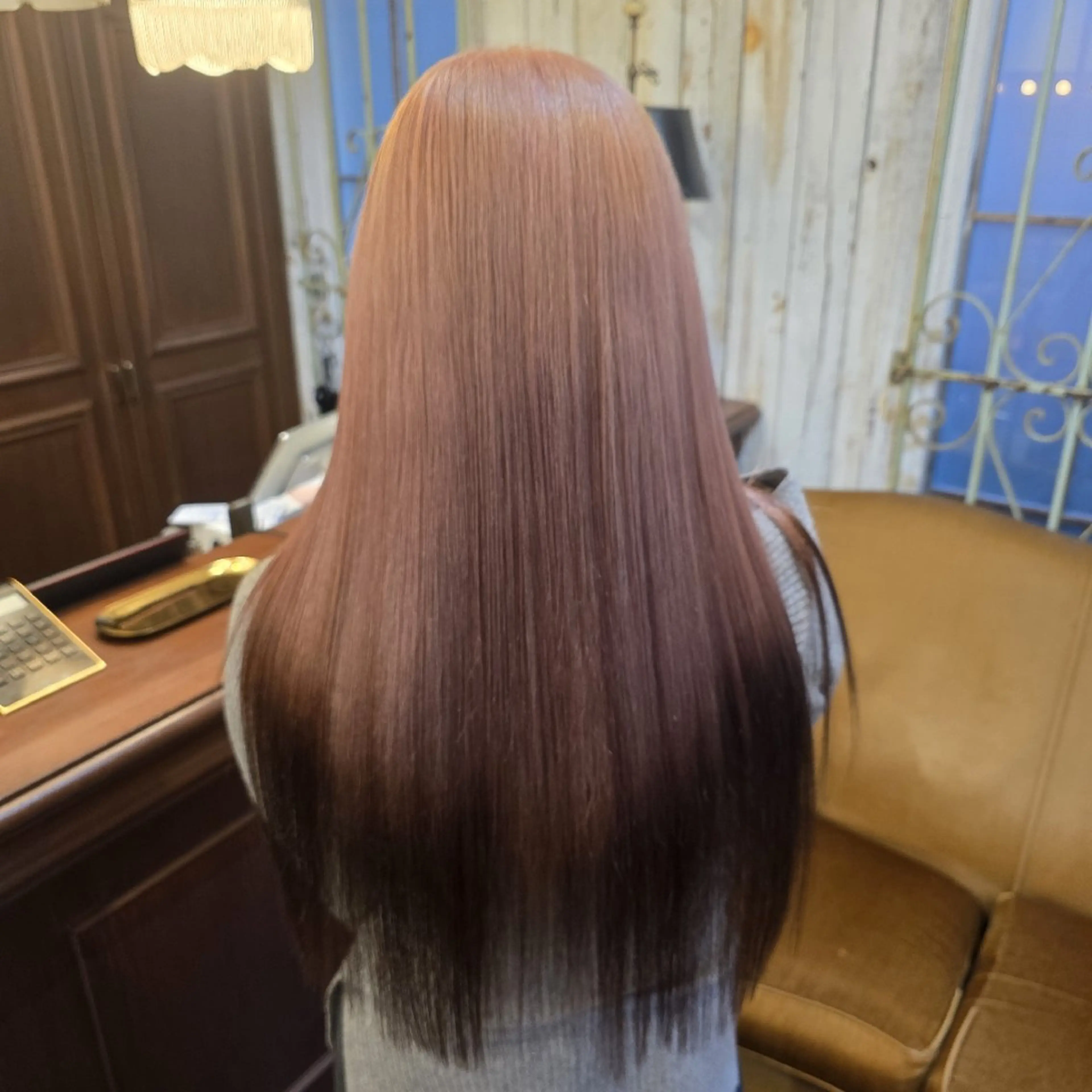 ロング カラー ベージュカラー ピンクカラー ピンクベージュ カット ヘアカラー トリートメント ヘアセット メンズスタイル/ ブリーチ/りゅうのヘアスタイル