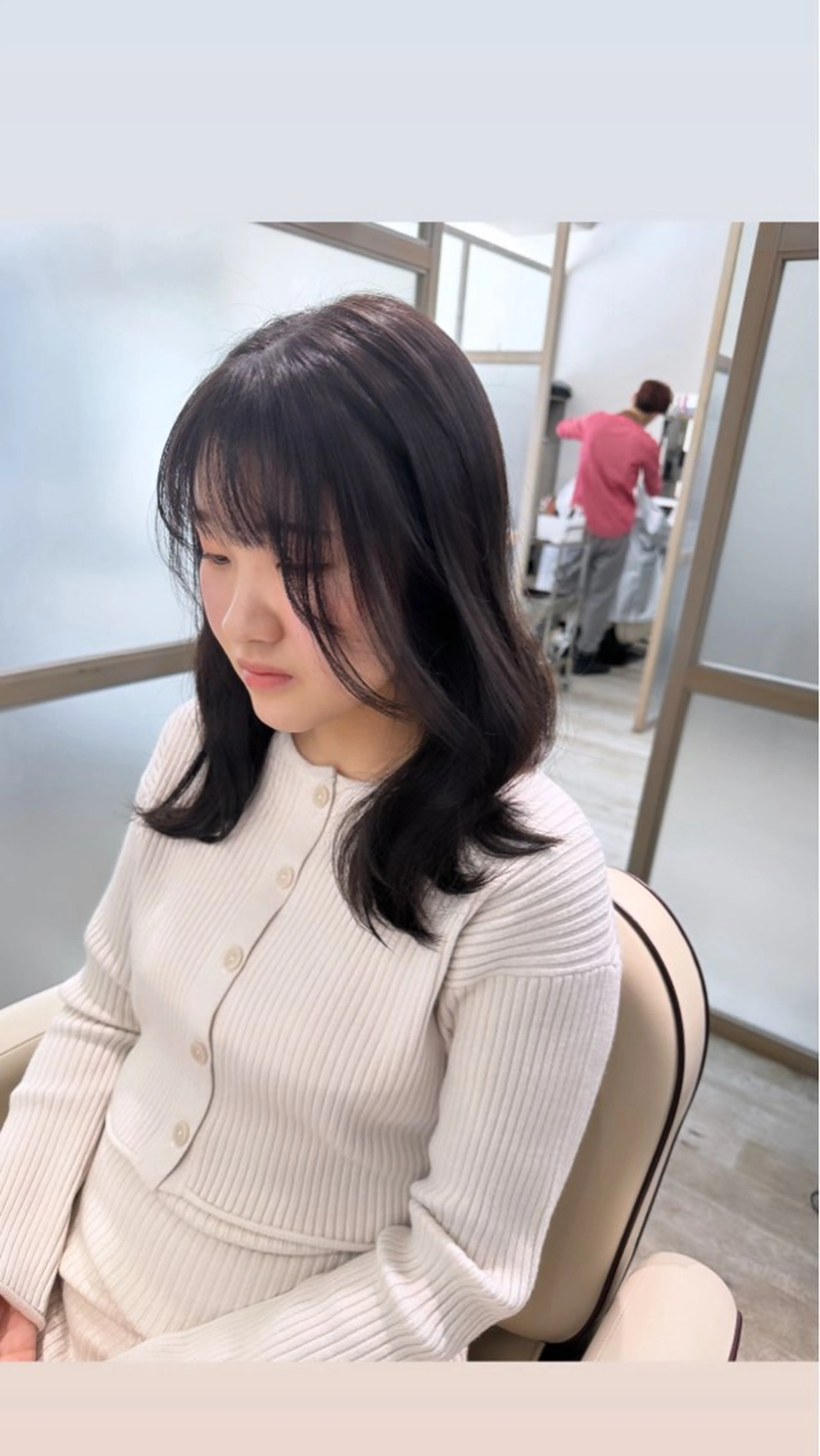 セミロング カラー 髪質改善 韓国風ヘア トリートメント 髪質改善×艶カラー Haruのヘアスタイル