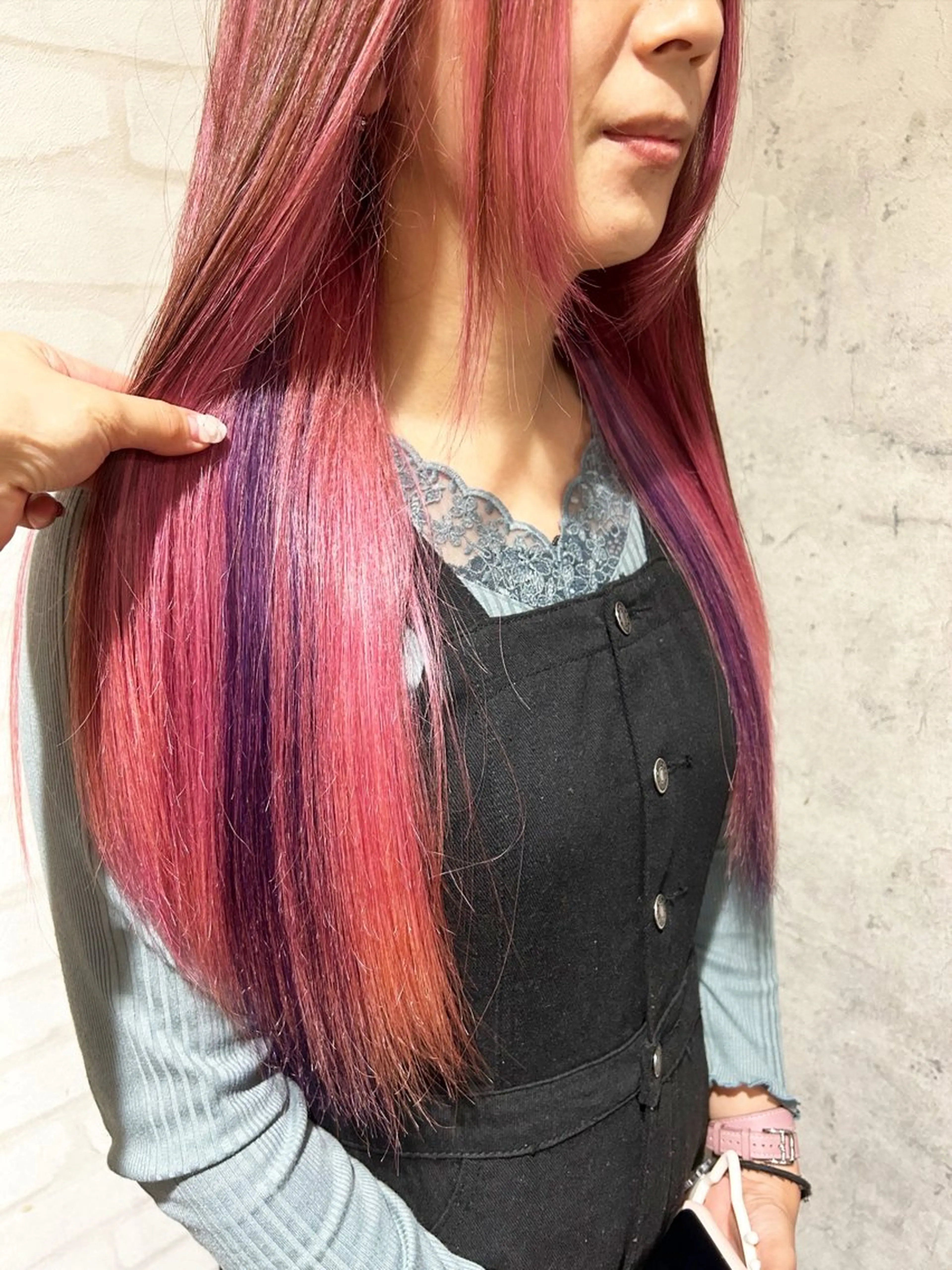 ロング カラー ピンクカラー エクステ ヘアカラー トリートメント パーソナルカラー 診断🍀マリンのヘアスタイル