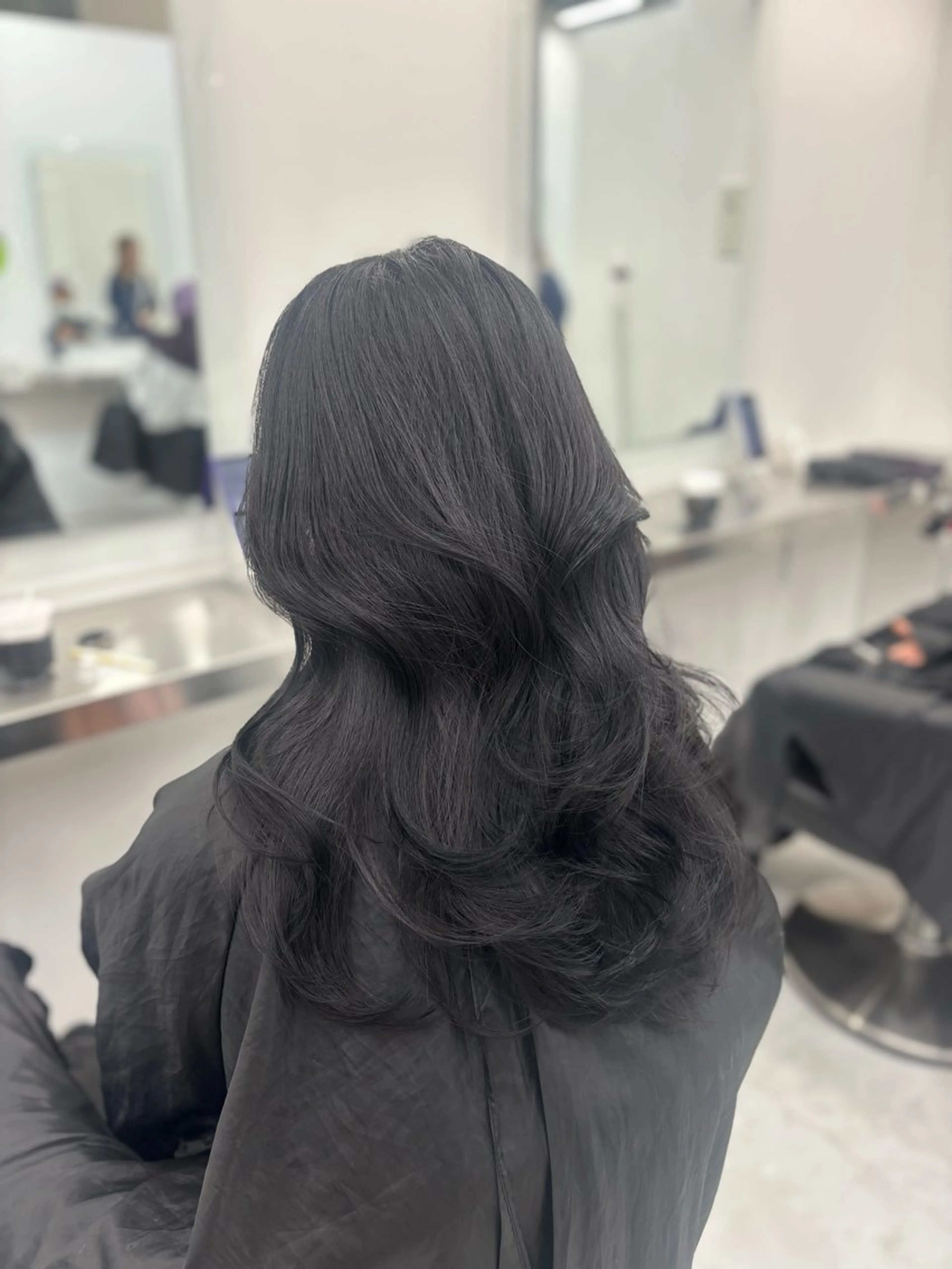 ロング カラー カット ヘアカラー 韓国風暗髪ヘア🤍 🫧MIREIのヘアスタイル