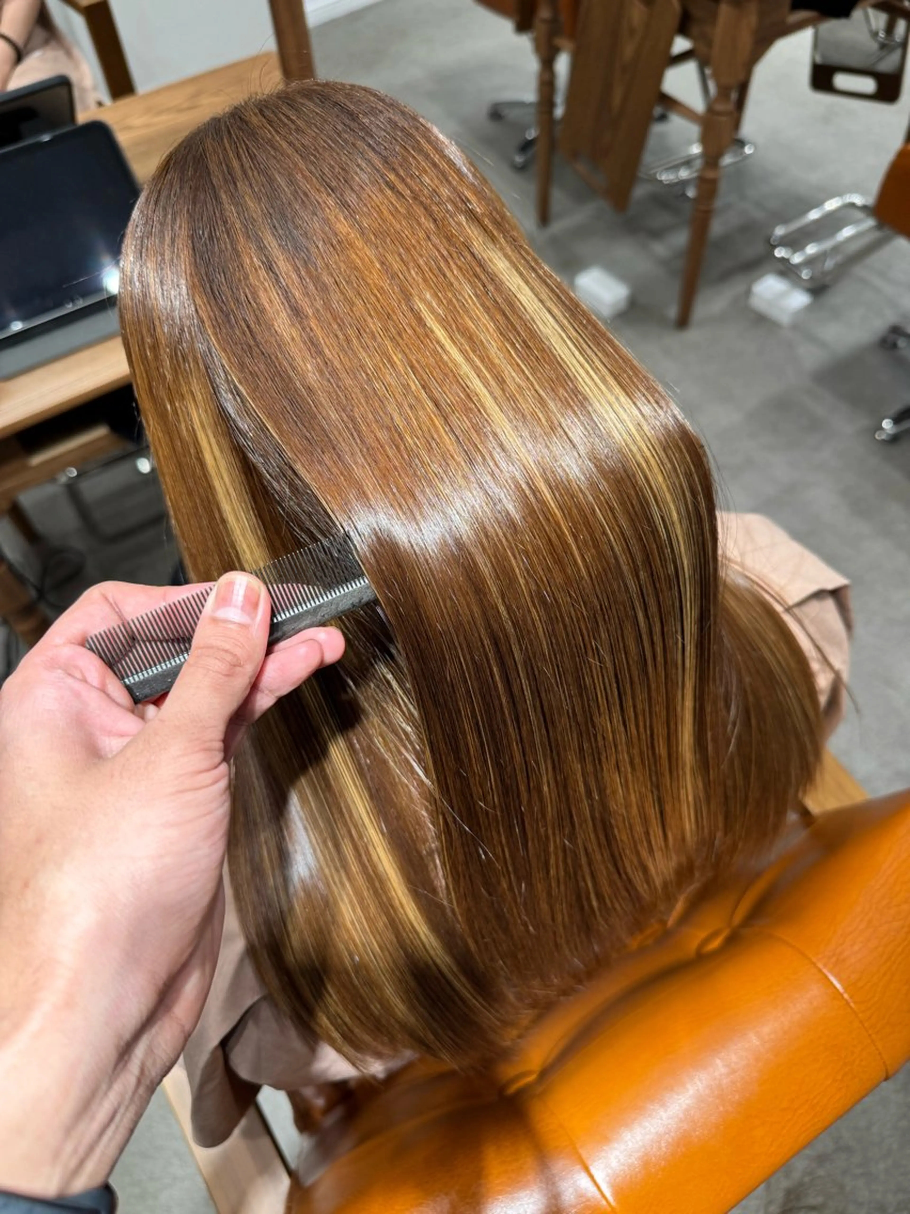 ロング カット 縮毛矯正 トリートメント 髪質改善縮毛✨ 泉谷彪芽のヘアスタイル