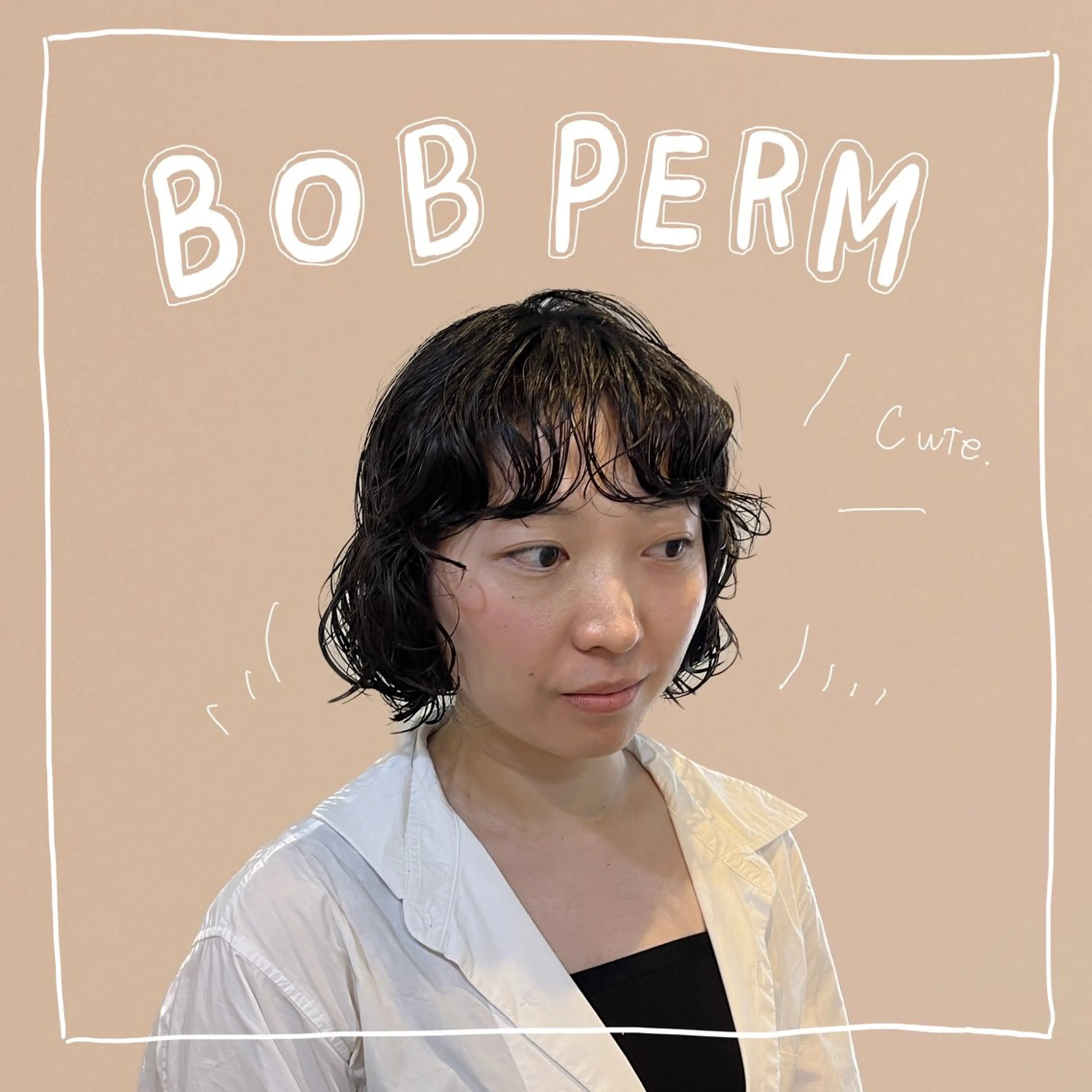 ショート パーマ カット パーマ benji仙台所属・KOKI/ ボブ/ パーマ/透明感カラーのヘアスタイル