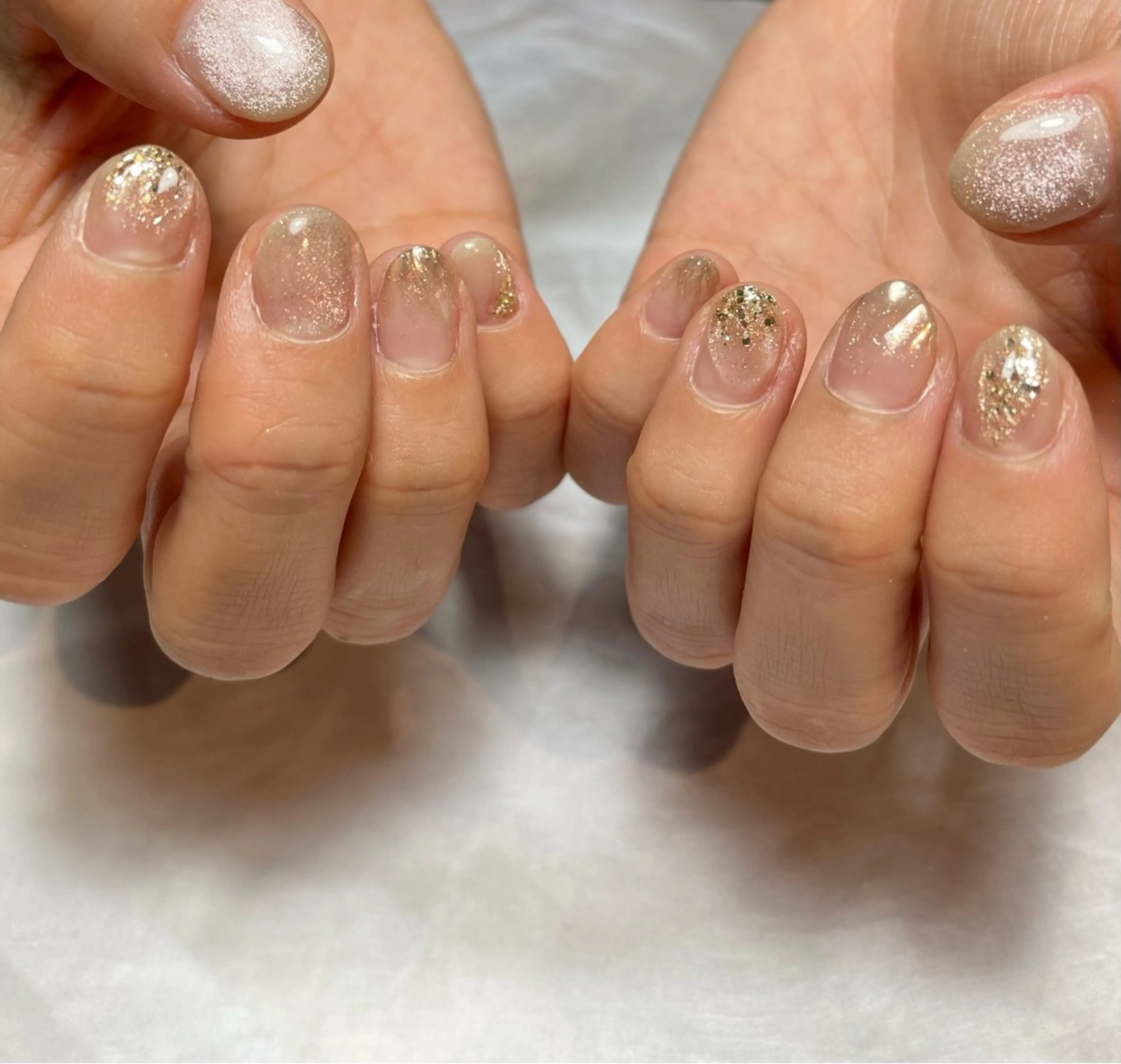 ネイル アートネイル クリアネイル ミラーネイル ニュアンスネイル ぷっくりネイル ハンドネイル Reflection marikoのネイルデザイン