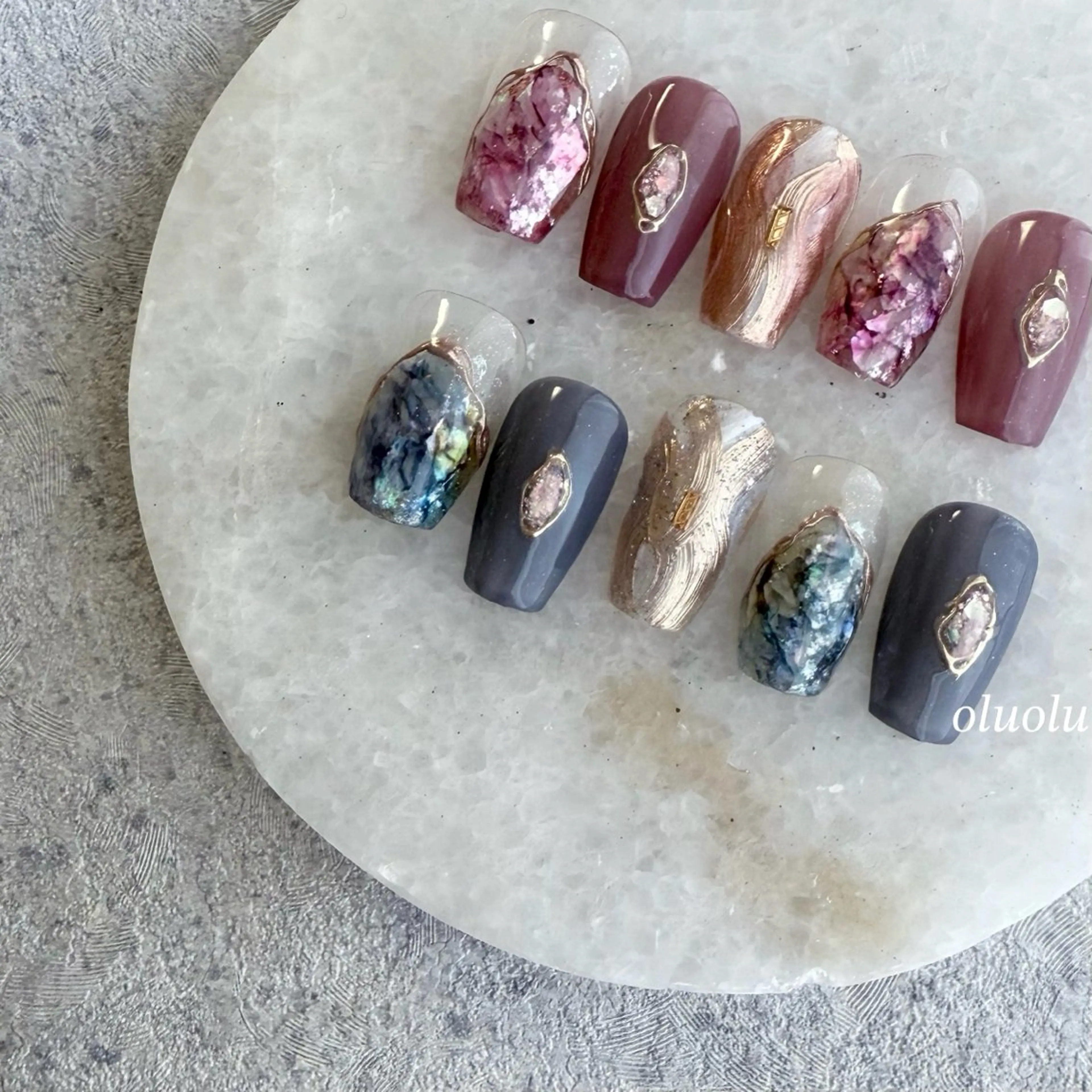 ネイル アートネイル ニュアンスネイル 冬ネイル ハンドネイル 大村 紬華のネイルデザイン