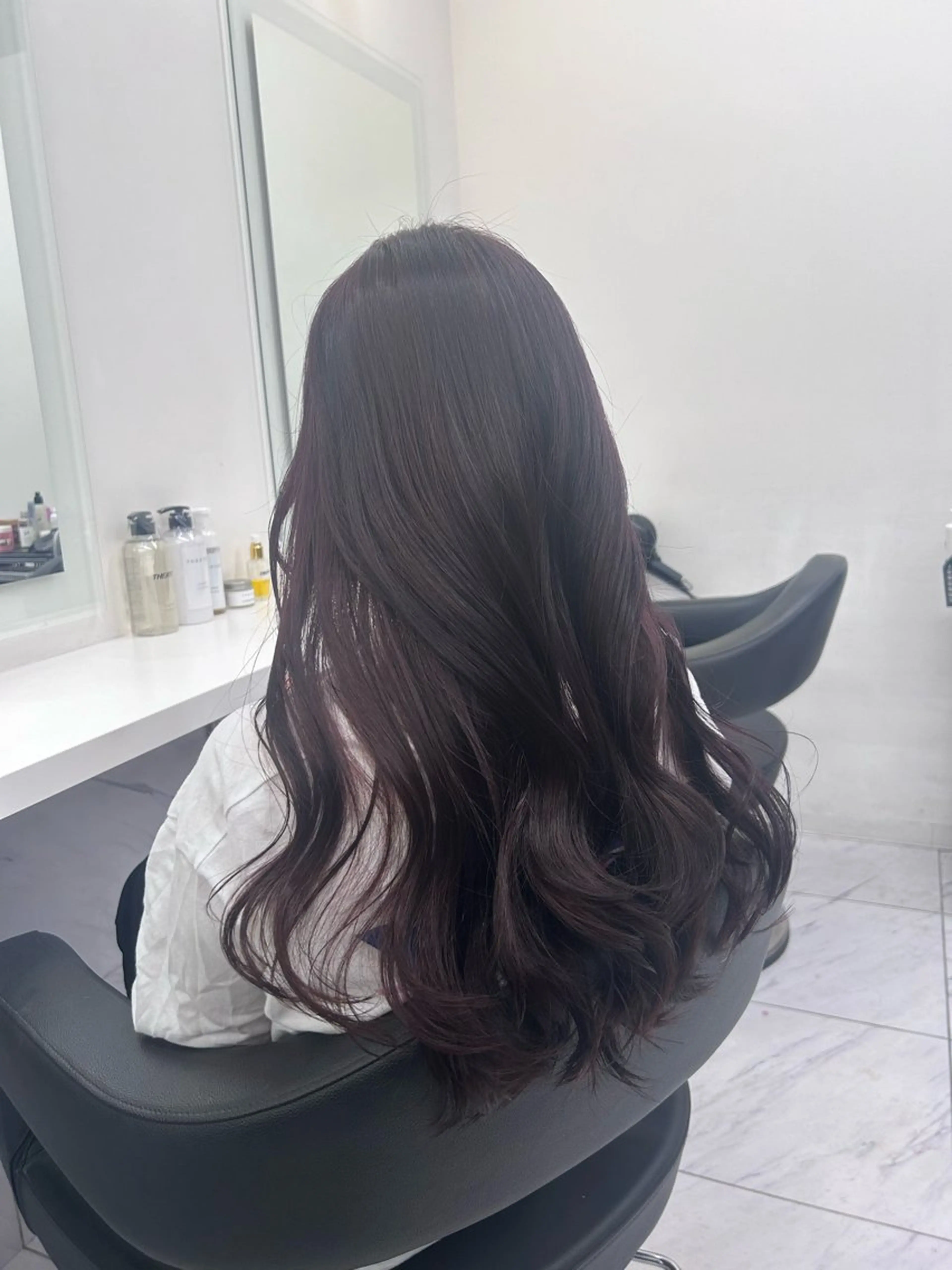 ロング カラー パーマ ヘアアレンジ メンズ キッズ ブリーチなしカラー/ ブラウン/レイヤーのヘアスタイル