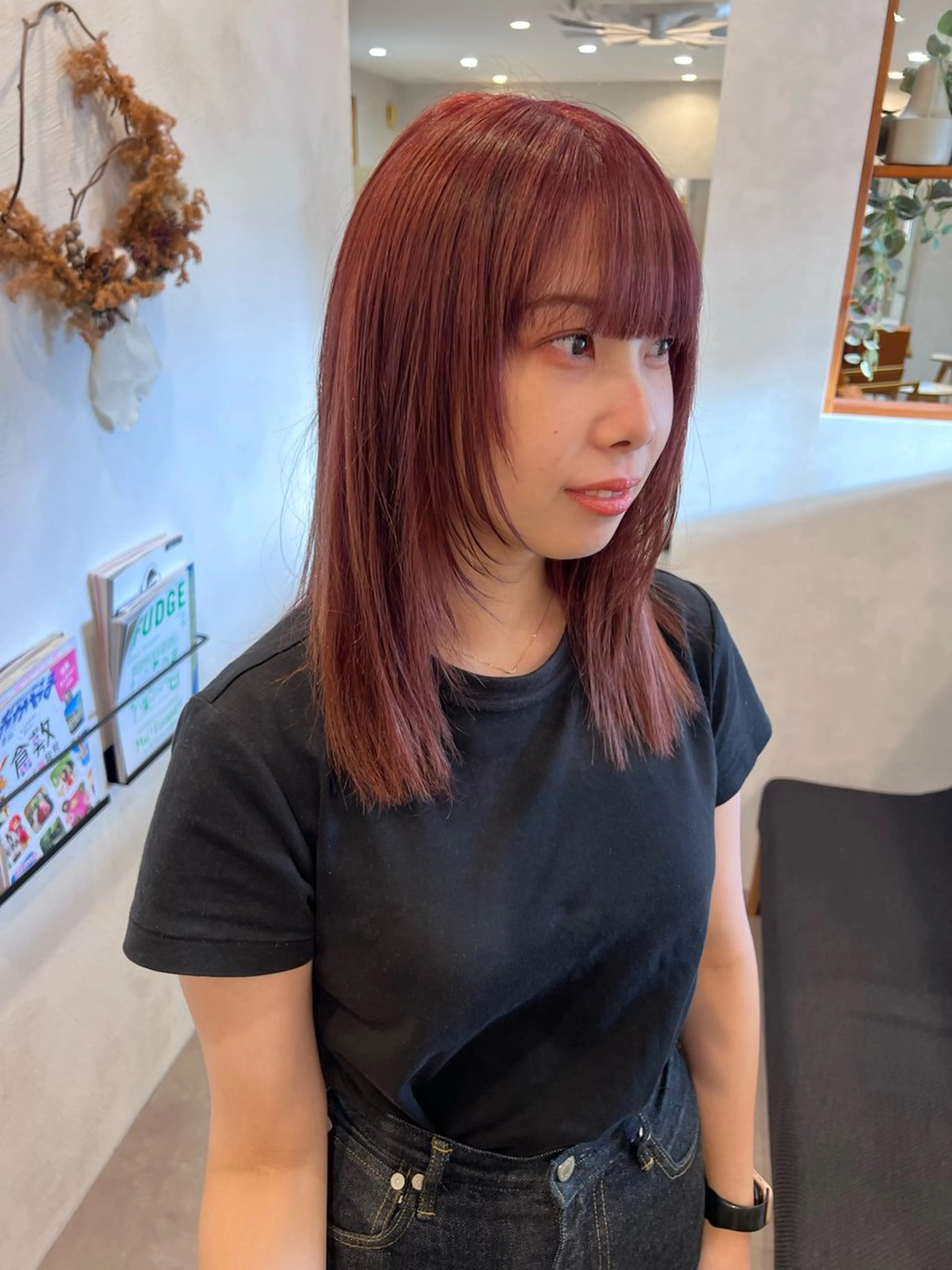 カラー レッドカラー TERMINAL bern所属・縮毛矯正/髪質改善 riwaのヘアスタイル