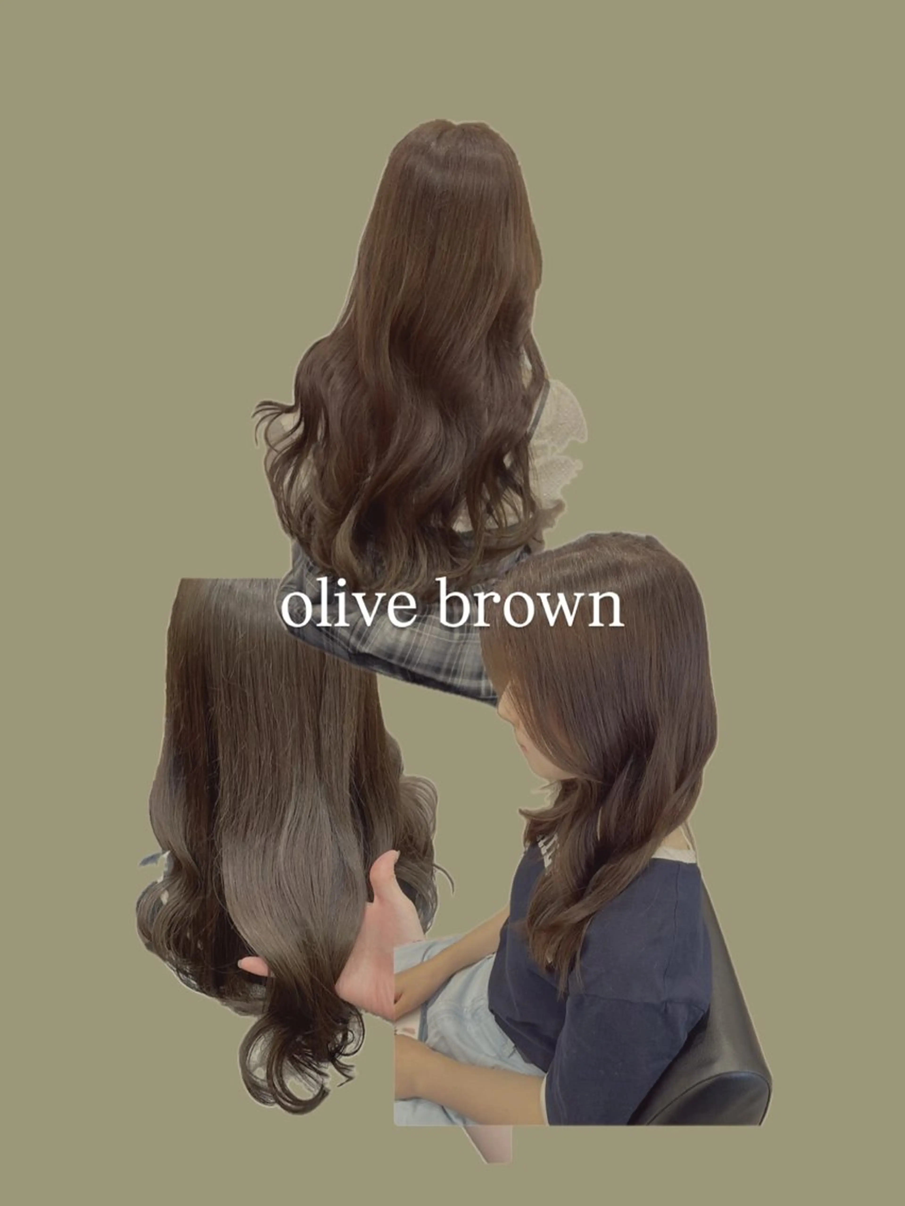 ロング カラー ブラウンカラー オリーブブラウン ヘアカラー 佐藤 由依/透明感カラーのヘアスタイル