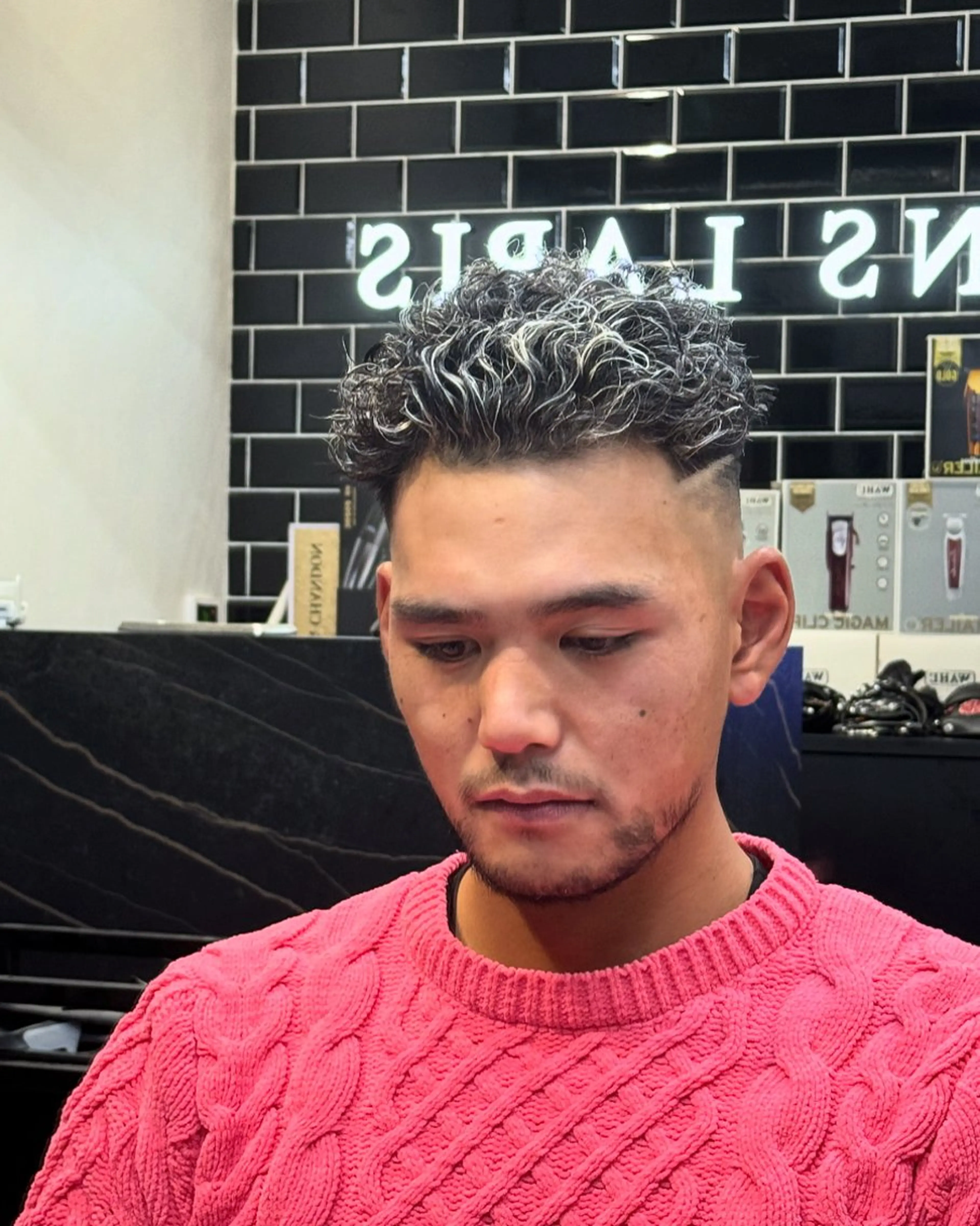 ショート カラー パーマ メンズ カット ヘアカラー パーマ 【men's Lapis横浜】海人のヘアスタイル