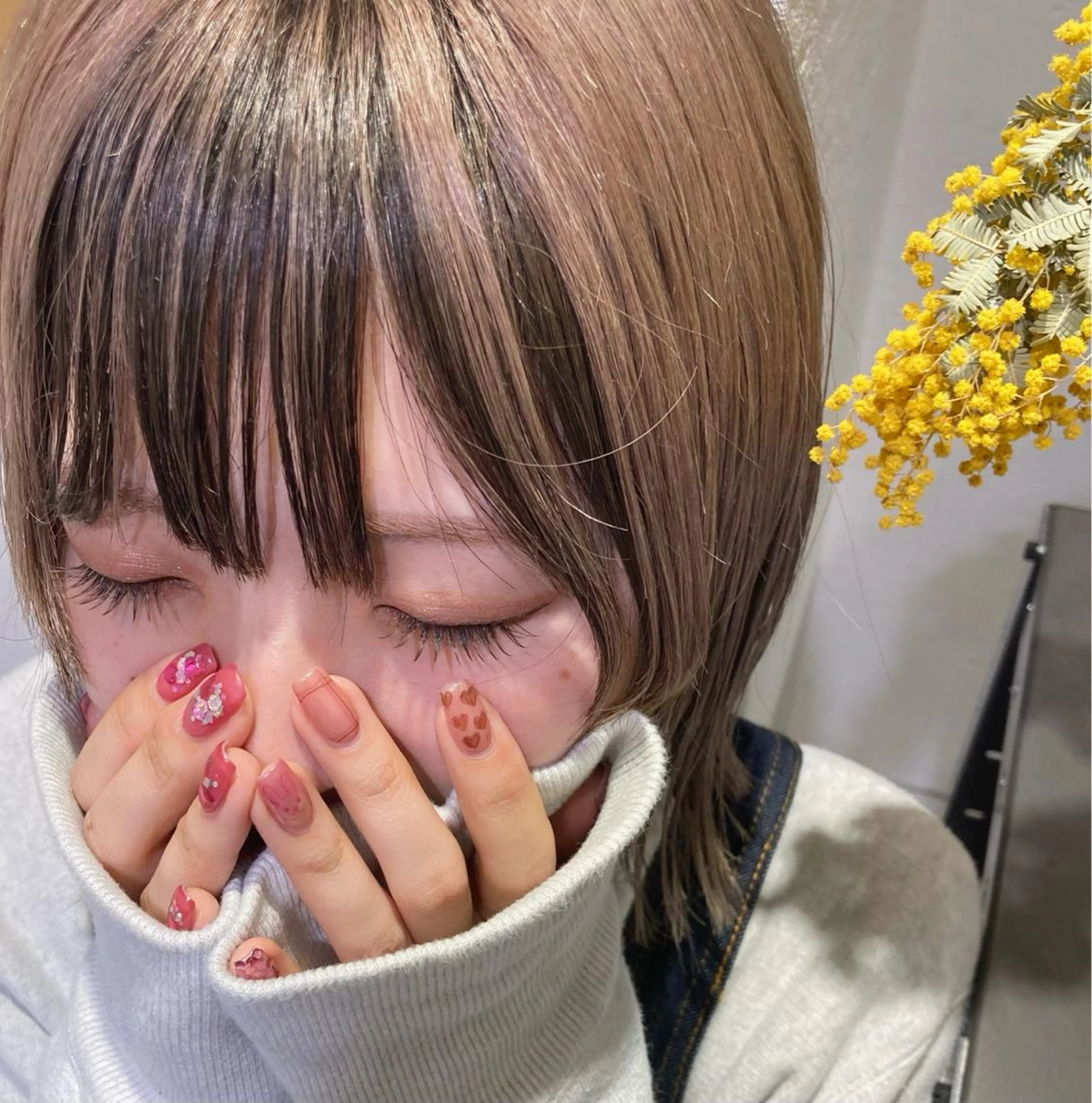 カラー ネイル マツエク・マツパ アイブロウ ブラウンカラー グレージュ カラーマツエク ブラウン 𓊆ᶠᵉᵉʸ𓊇 ᶜᴴᴵᴴᴬᴿᵁのマツエク・マツパデザイン