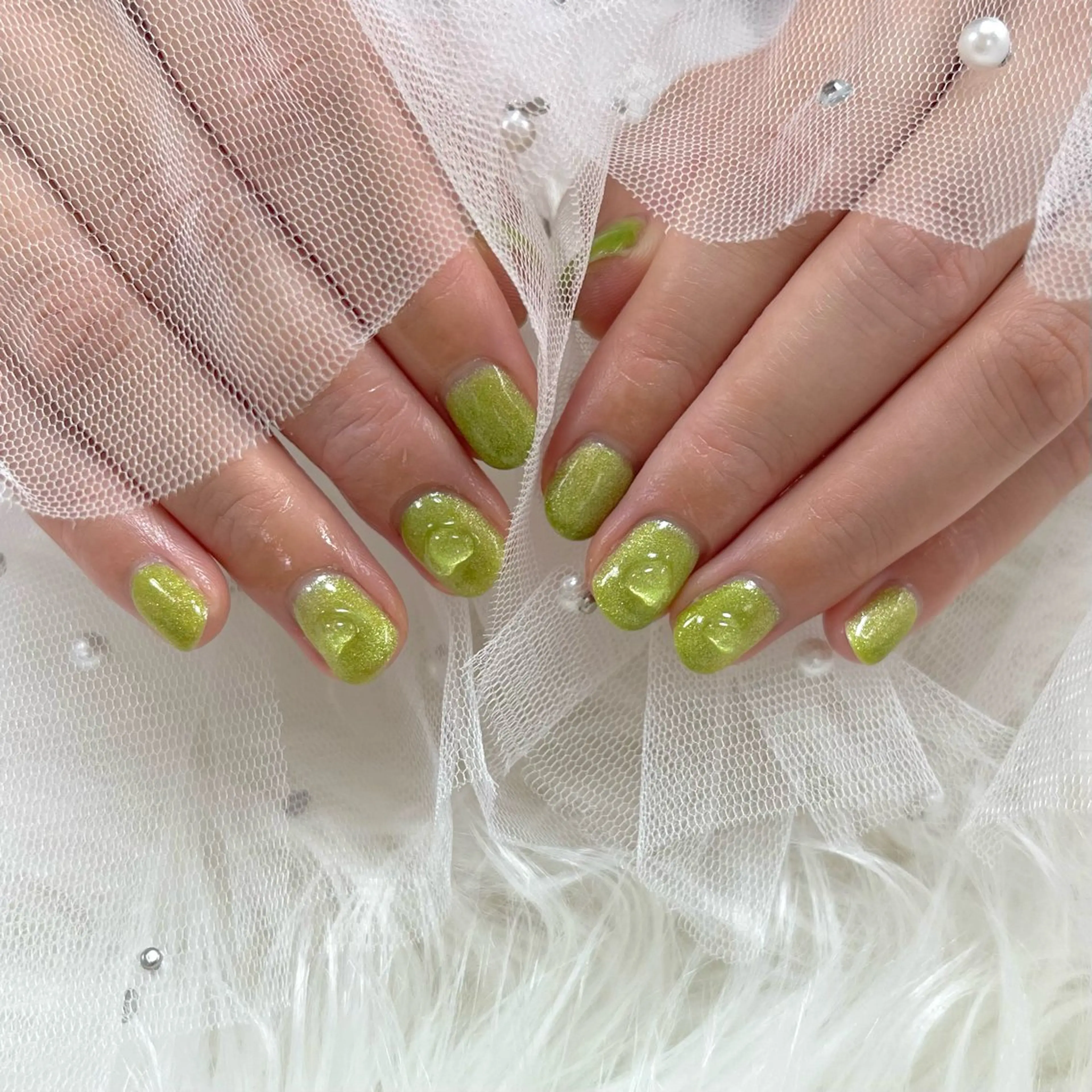 ネイル ハート マグネットネイル ハンドネイル SHINE nail salonのネイルデザイン