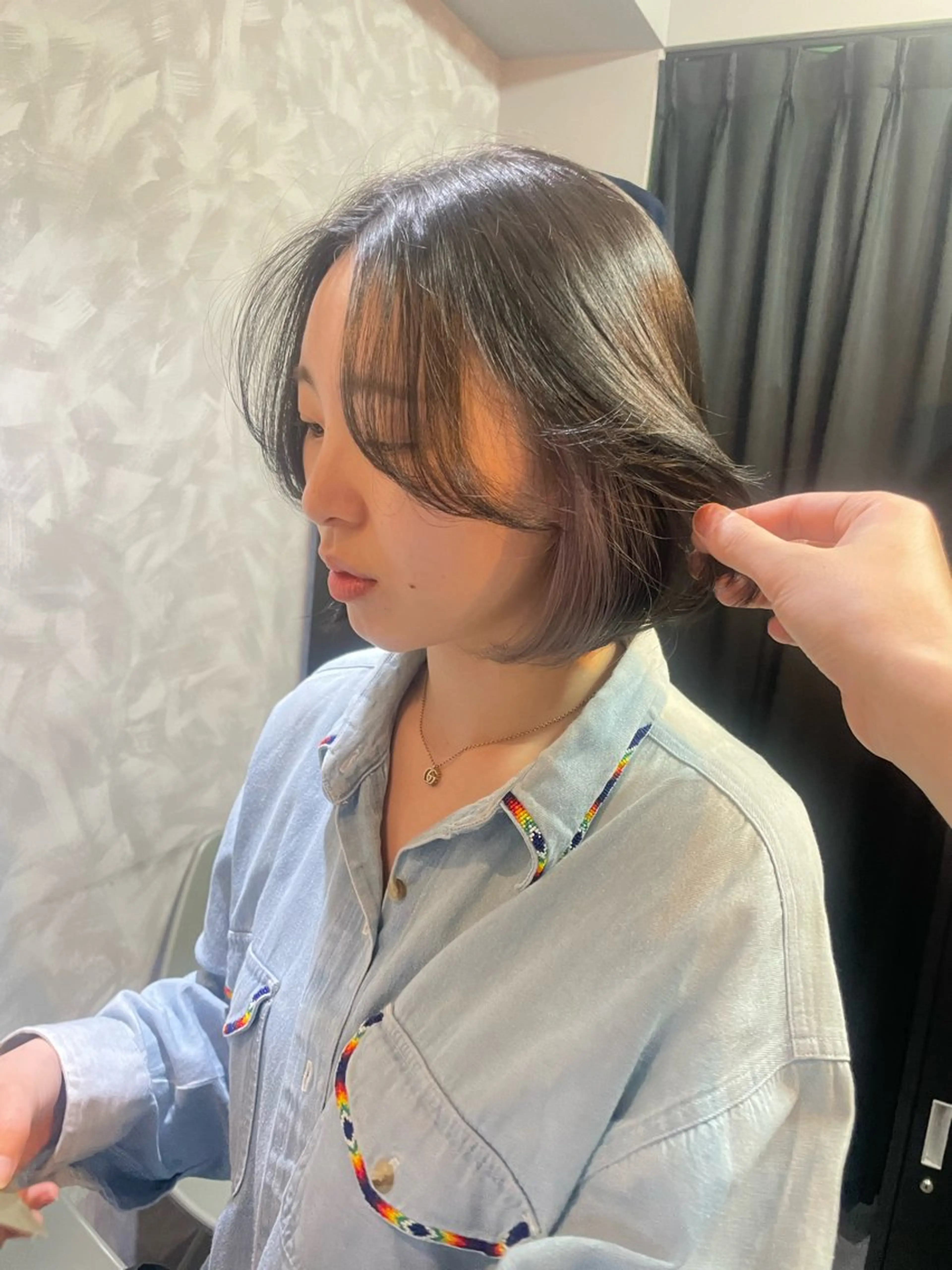 ショート ヘアカラー トリートメント ケアブリーチ/ エクステ/レイヤーのヘアスタイル