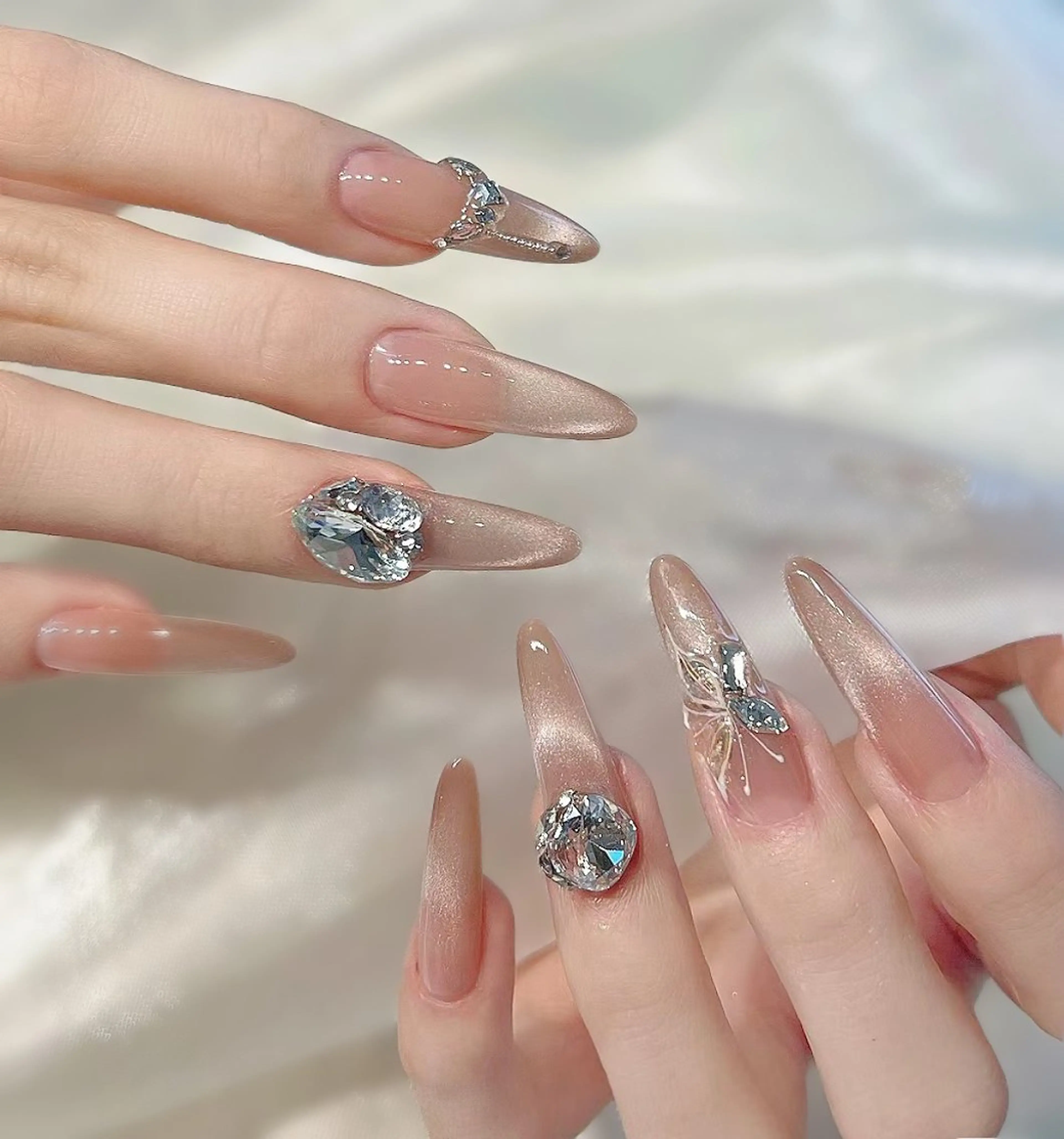 ネイル アートネイル チークネイル 長さ出し フラワーネイル ジェルネイル YK Beauty Salonのマツエク・マツパデザイン